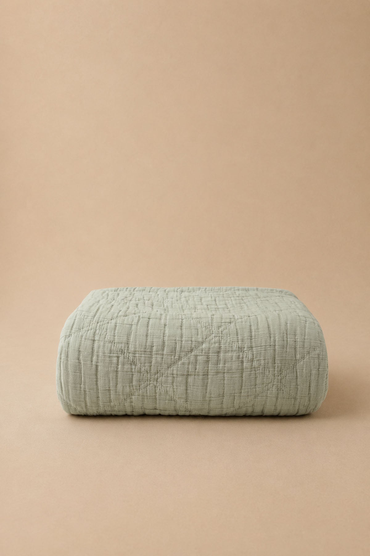 Atik Filled Jaquard Bed Cover Sage