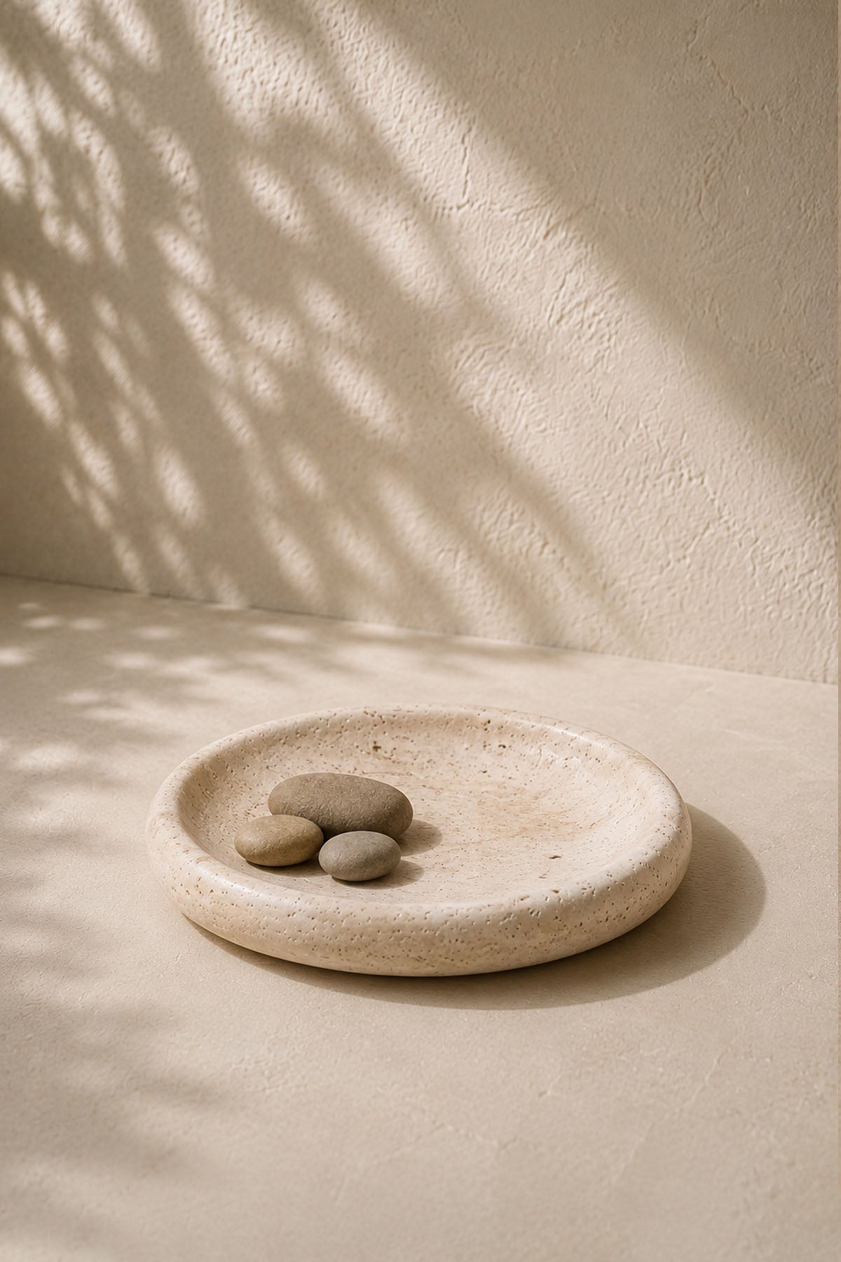 Decorative Marble Travertine Low Bowl