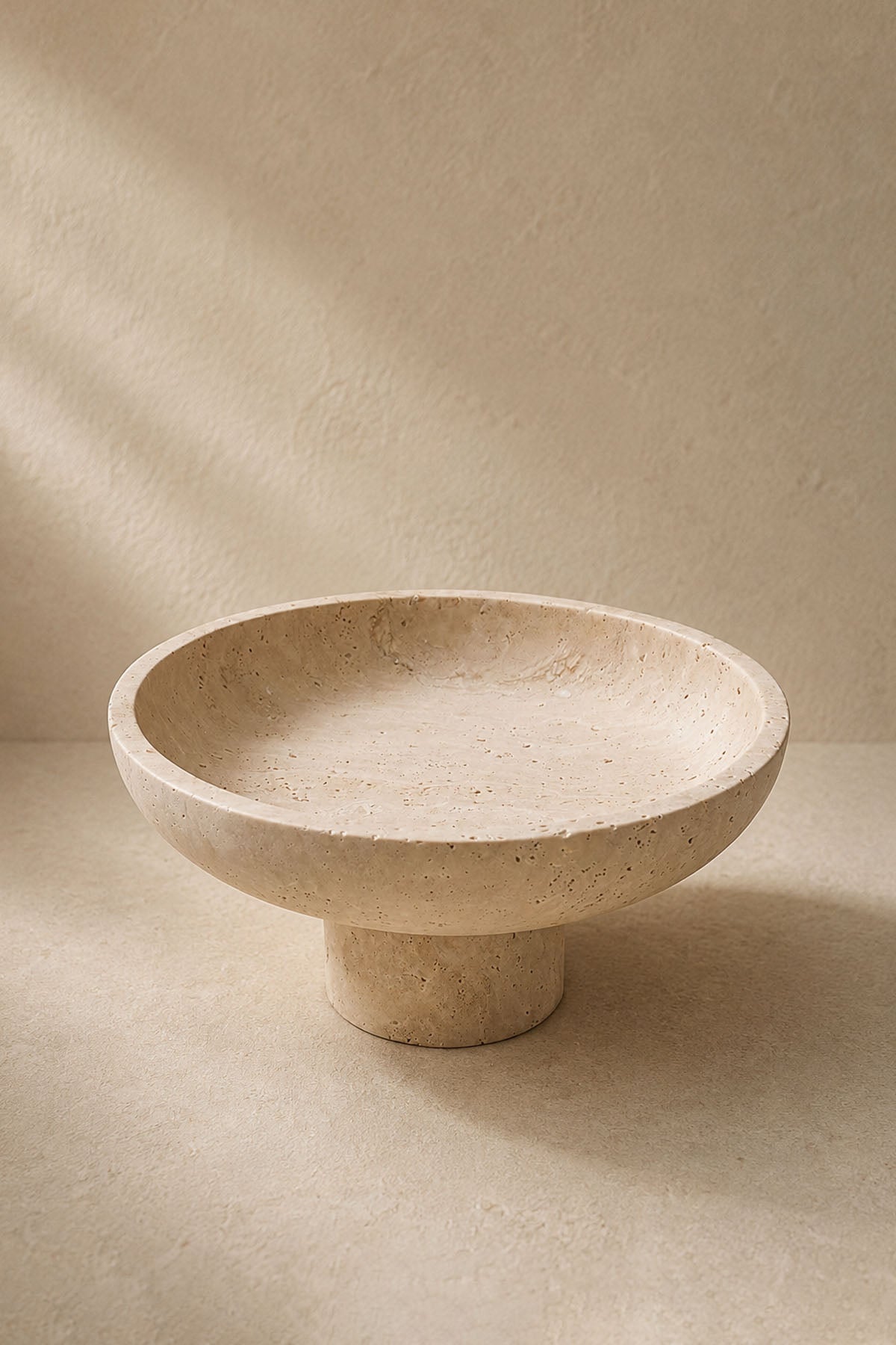 Decorative Travertine Marble Pedestal Bowl