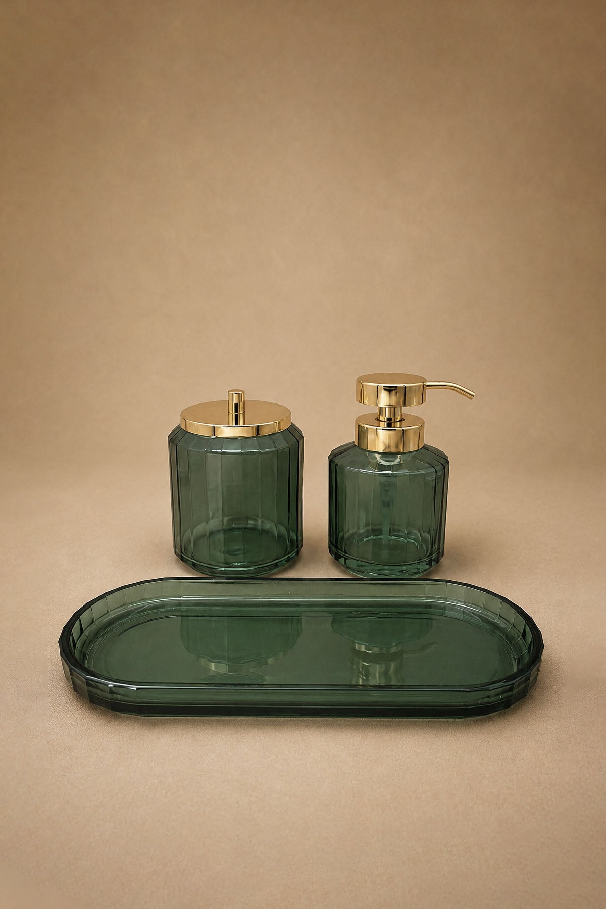 Emerald Glass Bathroom Set