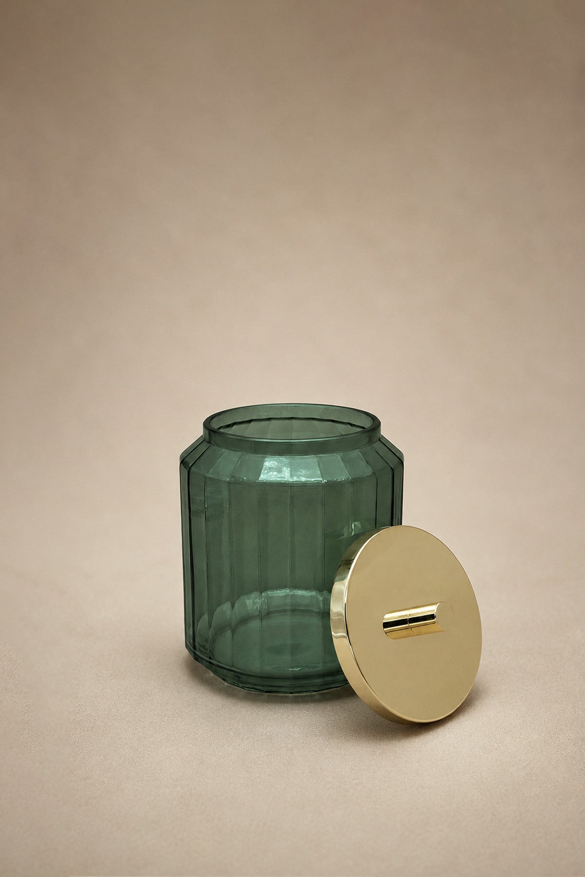 Emerald Glass Cotton Jar