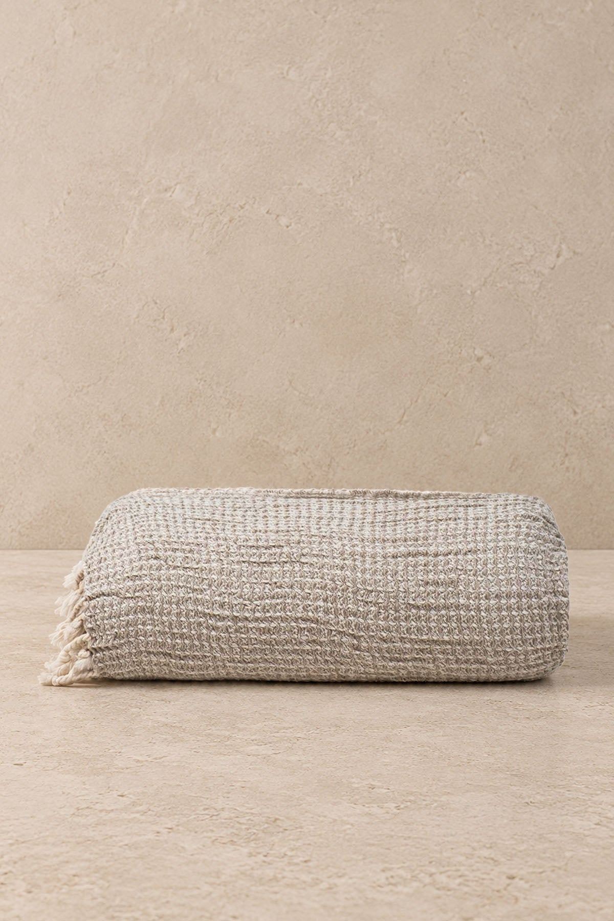 Flax Linen Blend Waffle Bed Cover