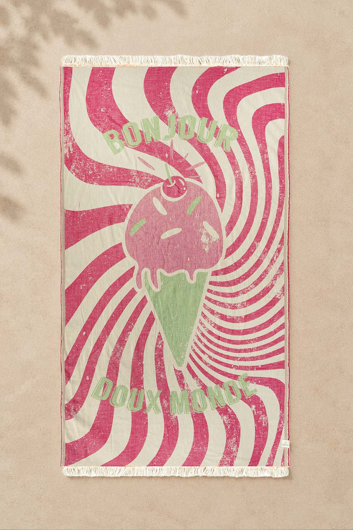 Cherry Ice Cream Peshtemal, Turkish Towel w/ Carry Bag