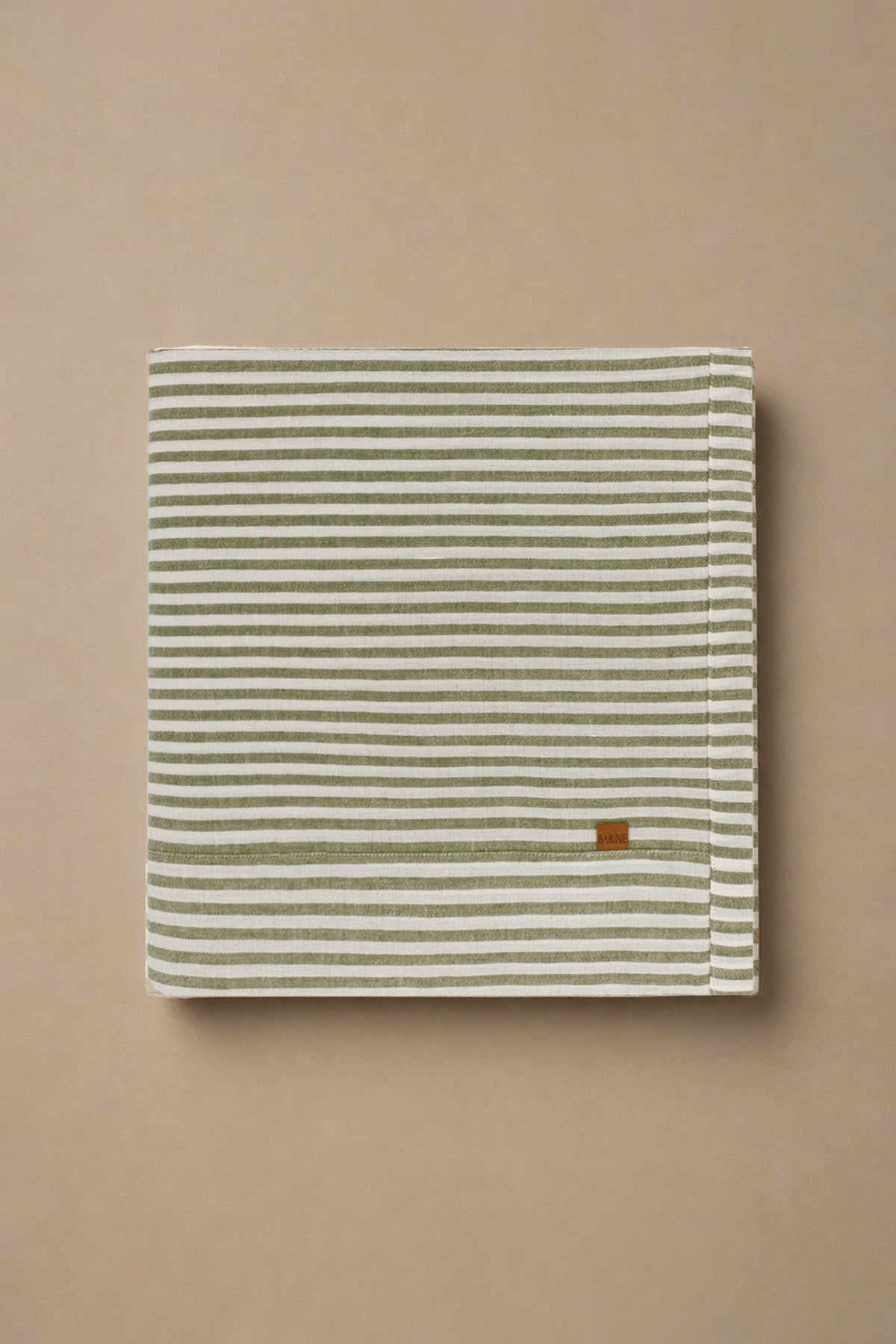 Stripe Linen Tablecloth Khaki