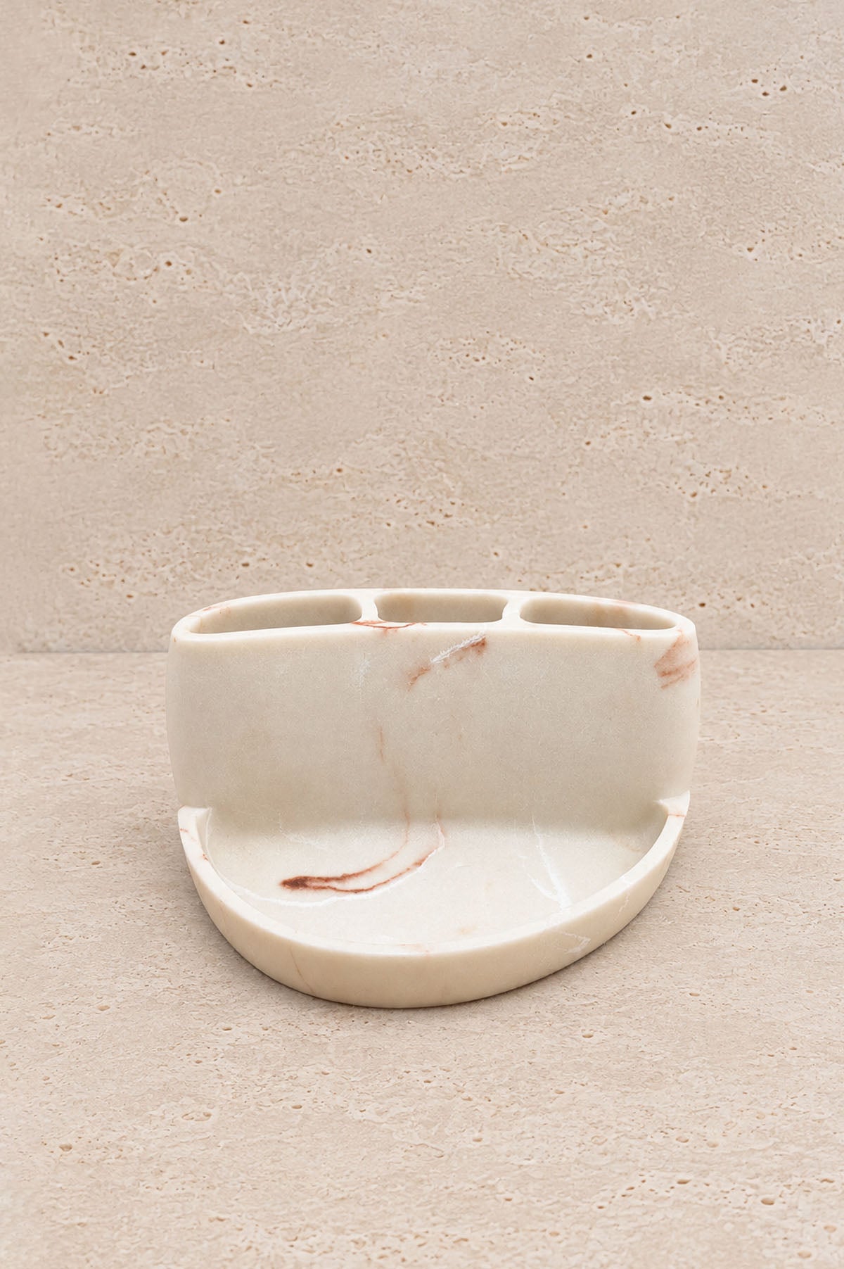 Marble Effect Polyresin Brush Holder, Organizer