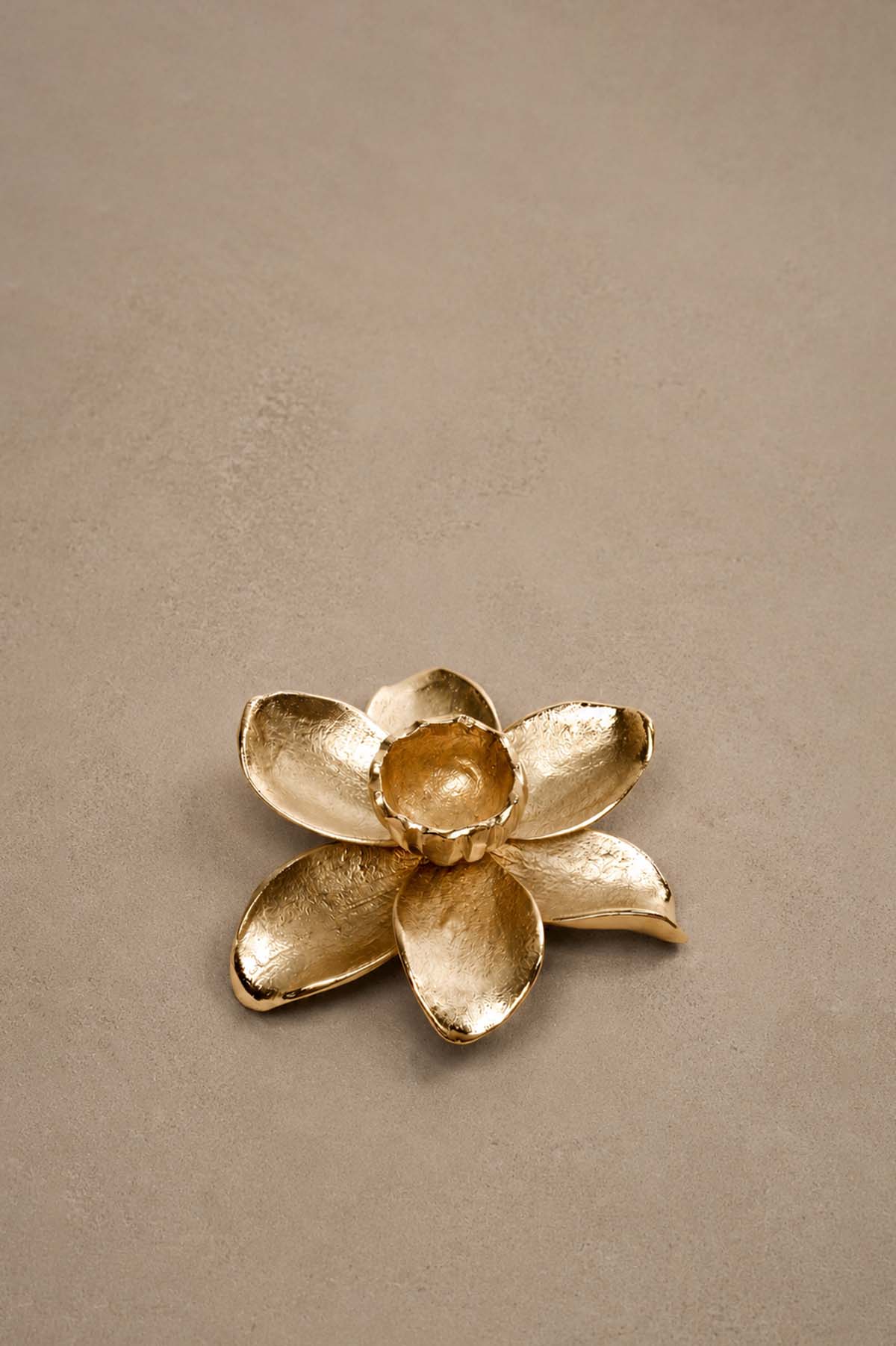 Orchid Flower Brass Incense Holder Decorative Object