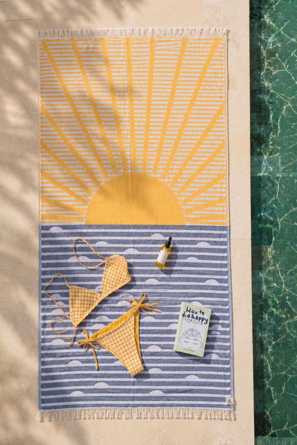 Sunset Jacquard Pestemal Turkish Towel w/ Carry Bag