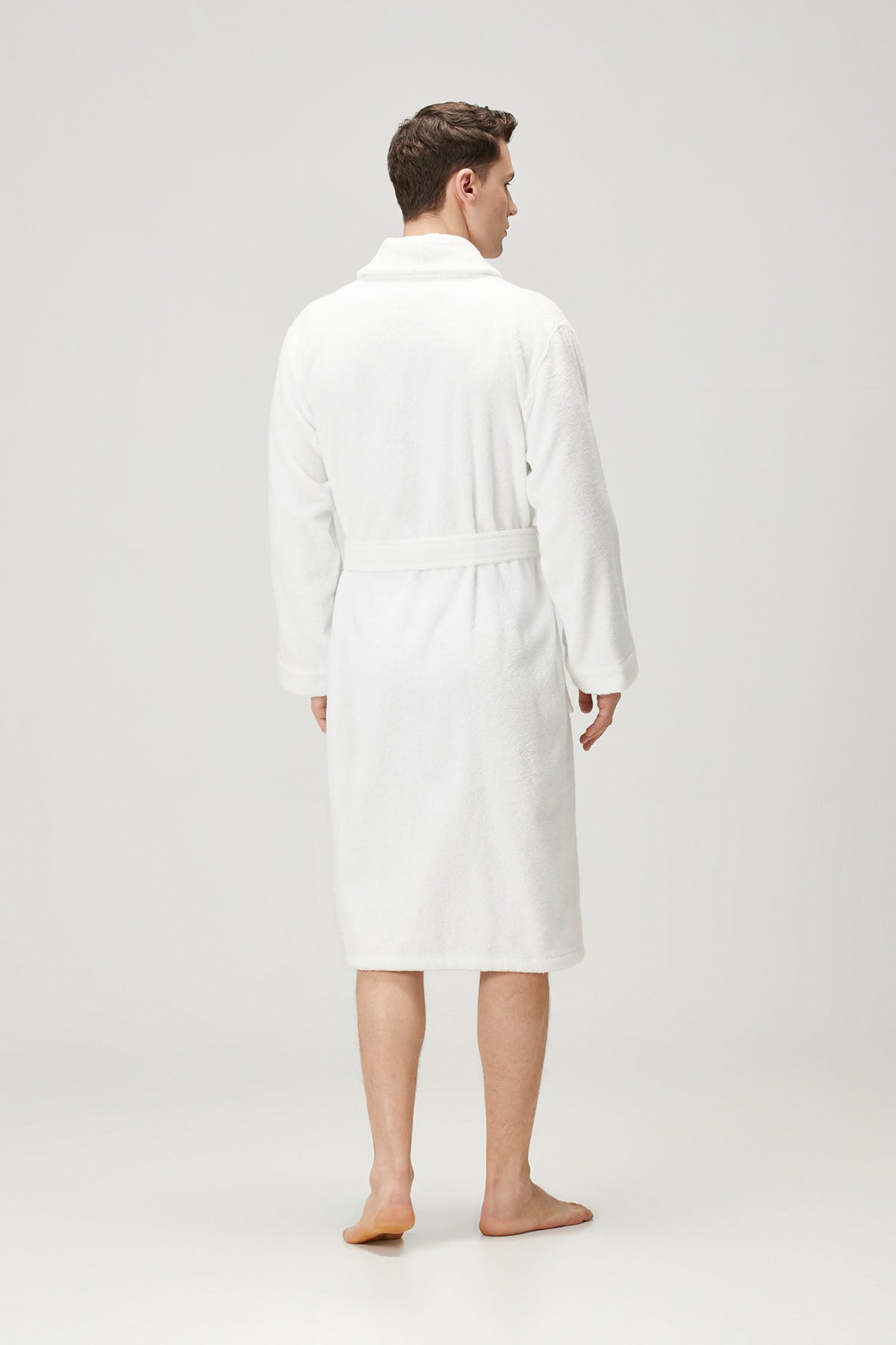 Terry Unisex Shawl Collar Bathrobe White