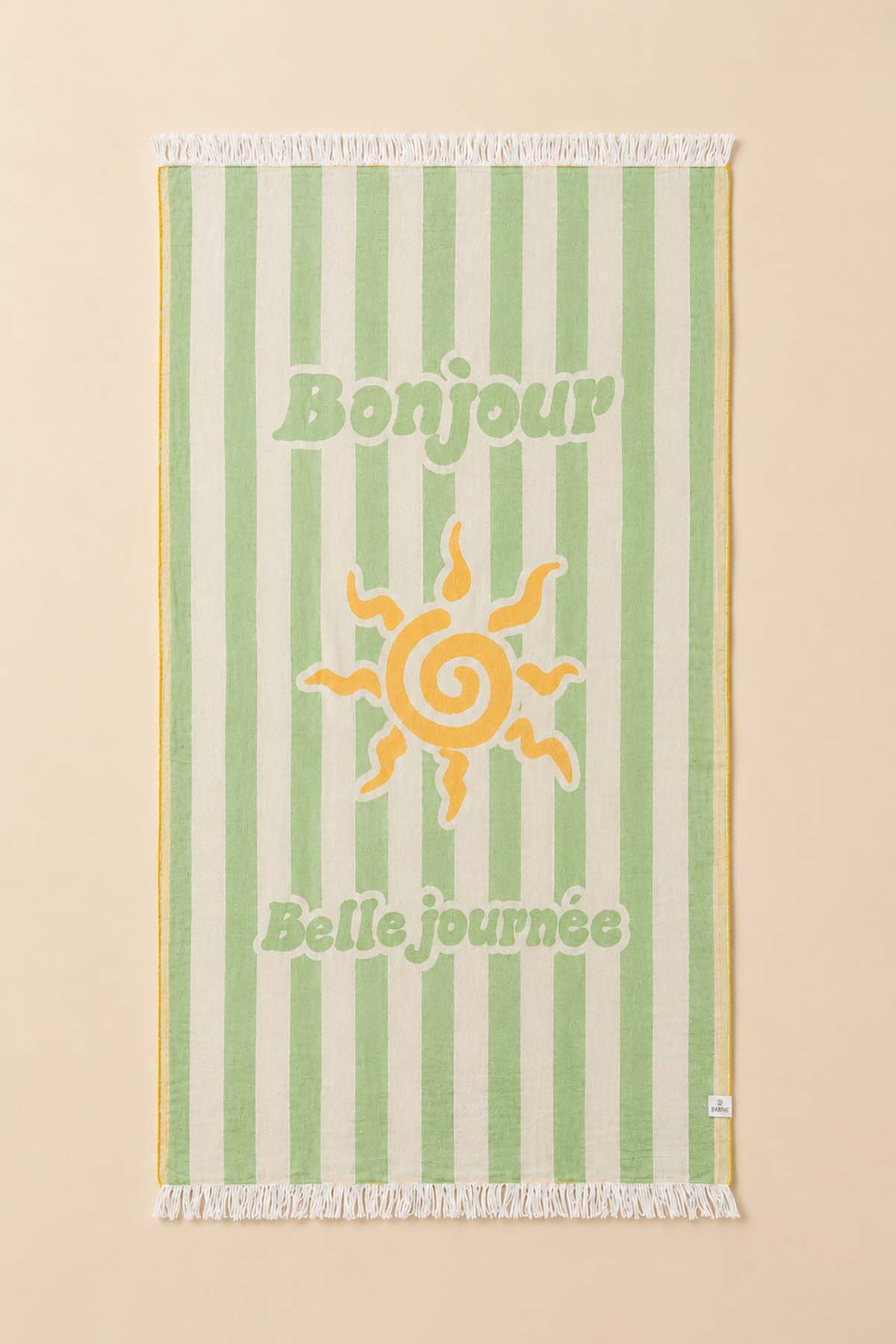 Wavy Block Sunshine Pestemal Turkish Towel w/ Carry Bag