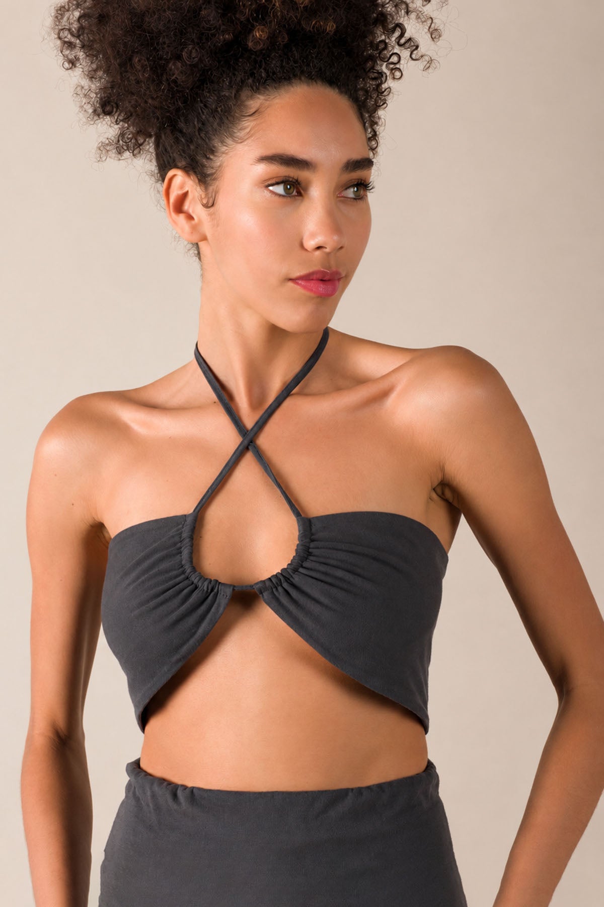 Wrap Top Bralette Anthracite