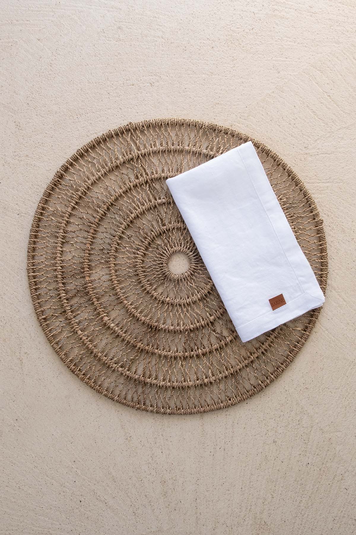 Agel Open Weave Rattan Round Placemat Natural