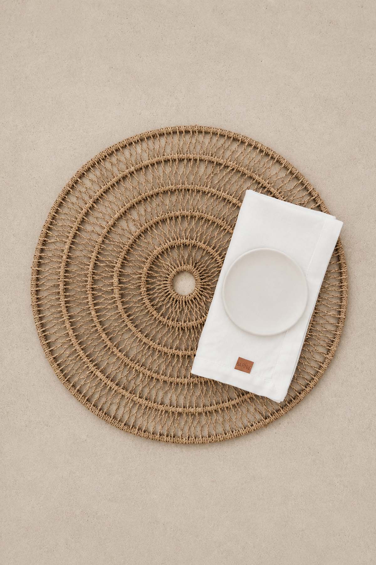 Agel Open Weave Rattan Round Placemat Natural
