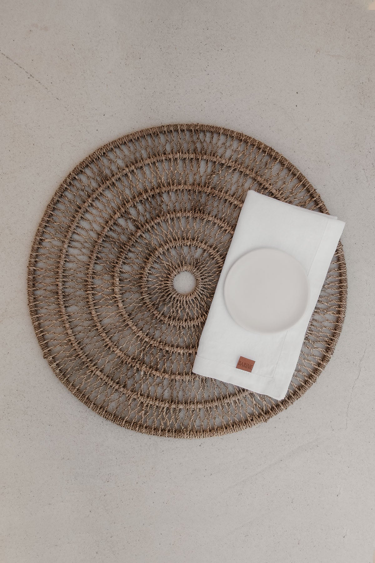 Agel Open Weave Rattan Round Placemat Natural