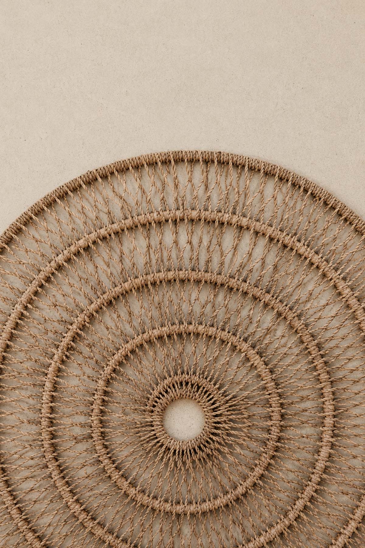 Agel Open Weave Rattan Round Placemat Natural