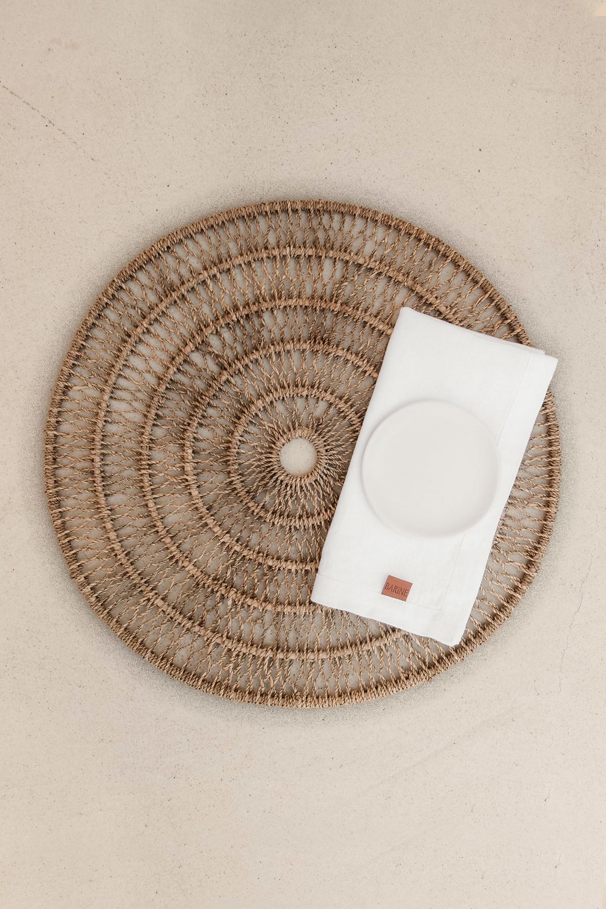 Agel Open Weave Rattan Round Placemat Natural