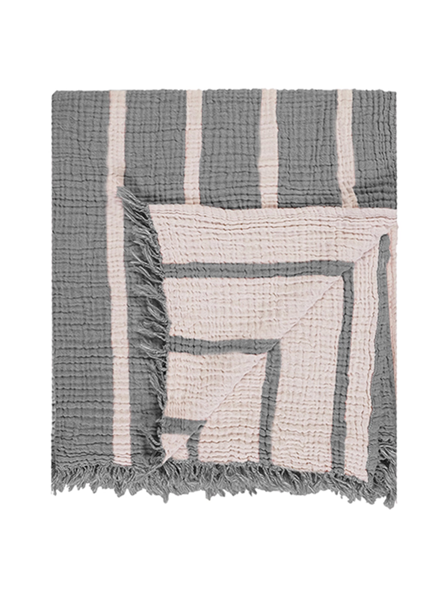 Cocoon Stripe Throw Dark Grey