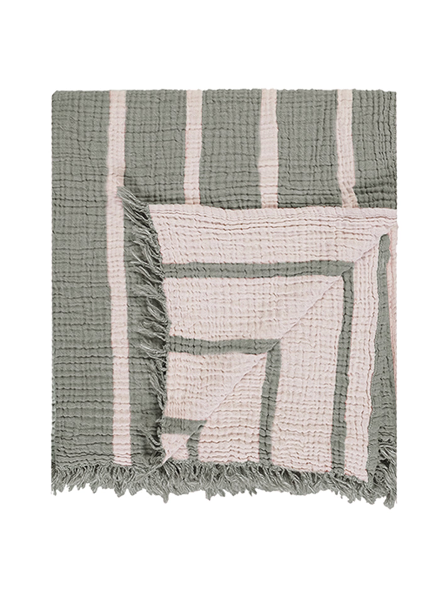 Cocoon Stripe Throw Khaki