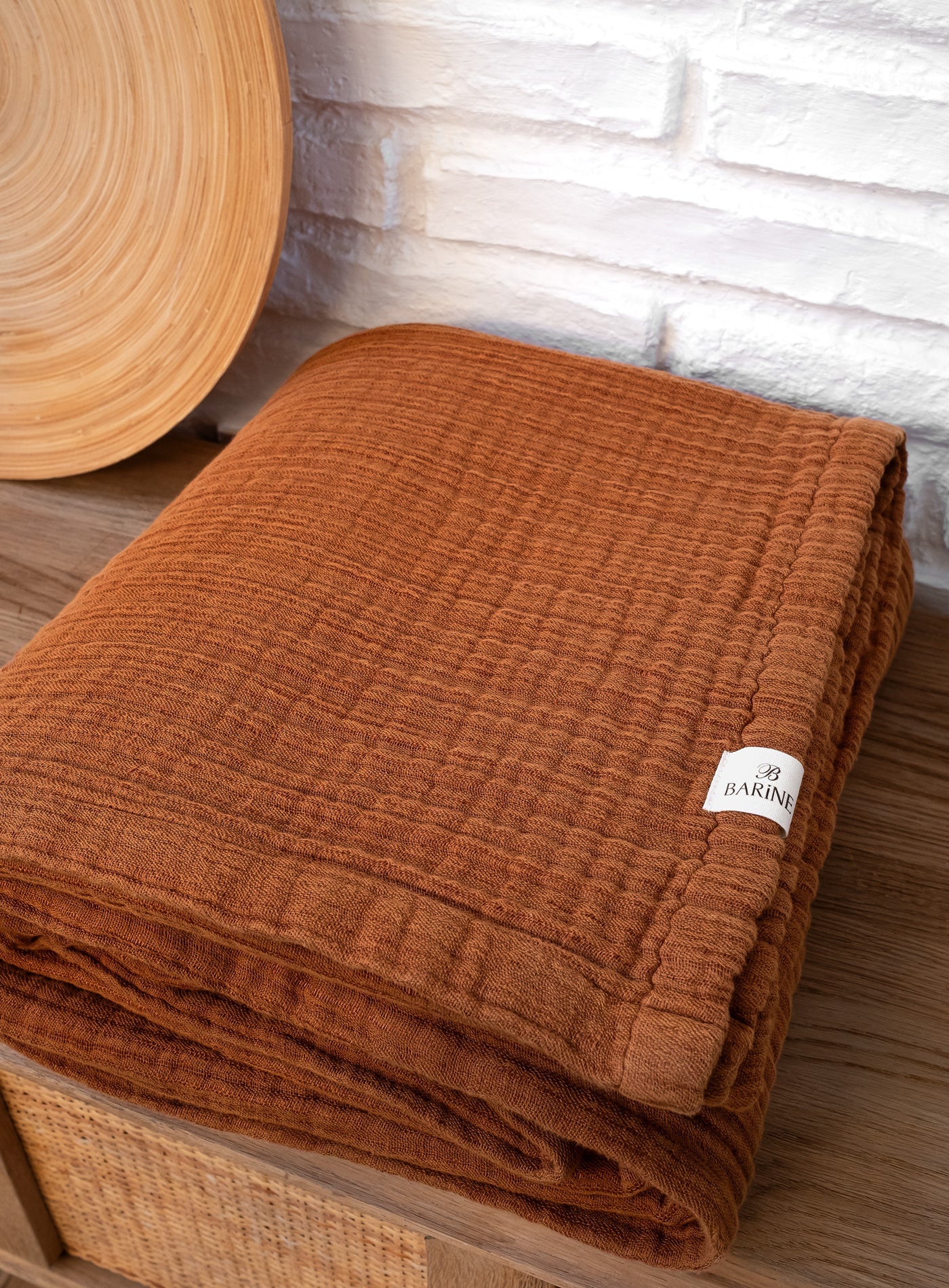 Linen Gauze Throw Terra