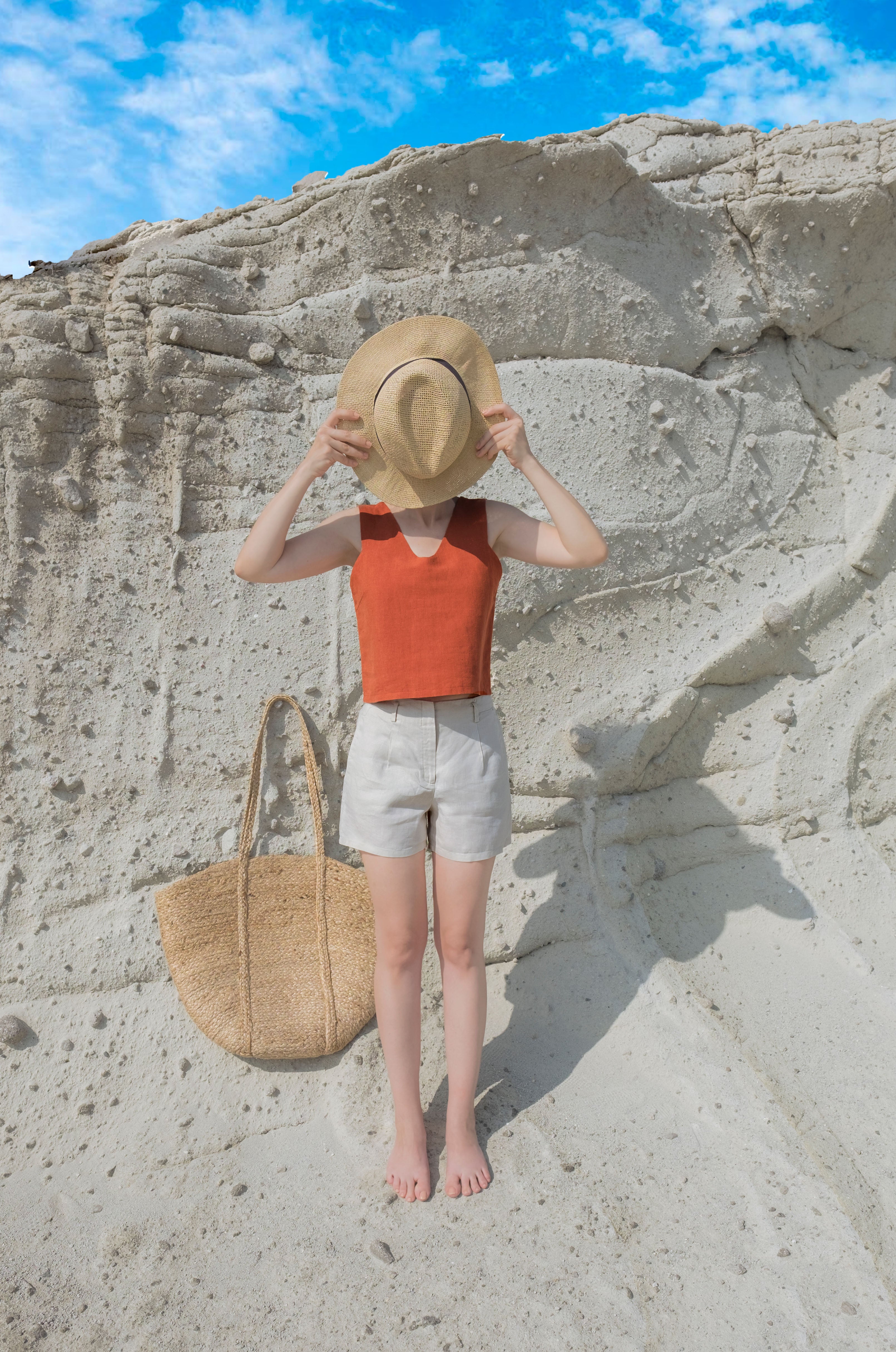 Lino Croptop Spicy Orange