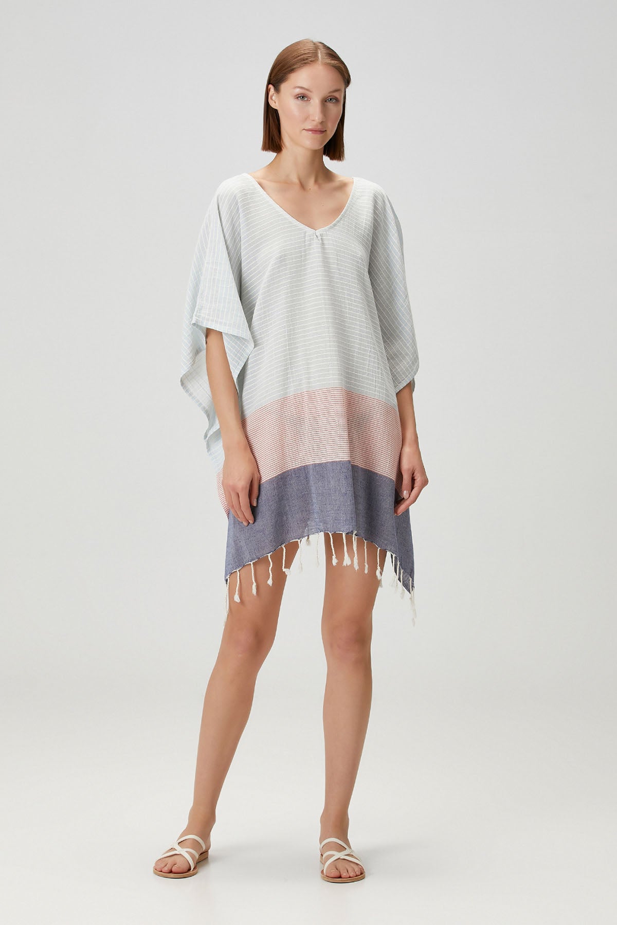 Abyss Cotton Voile Beach Kaftan Blue