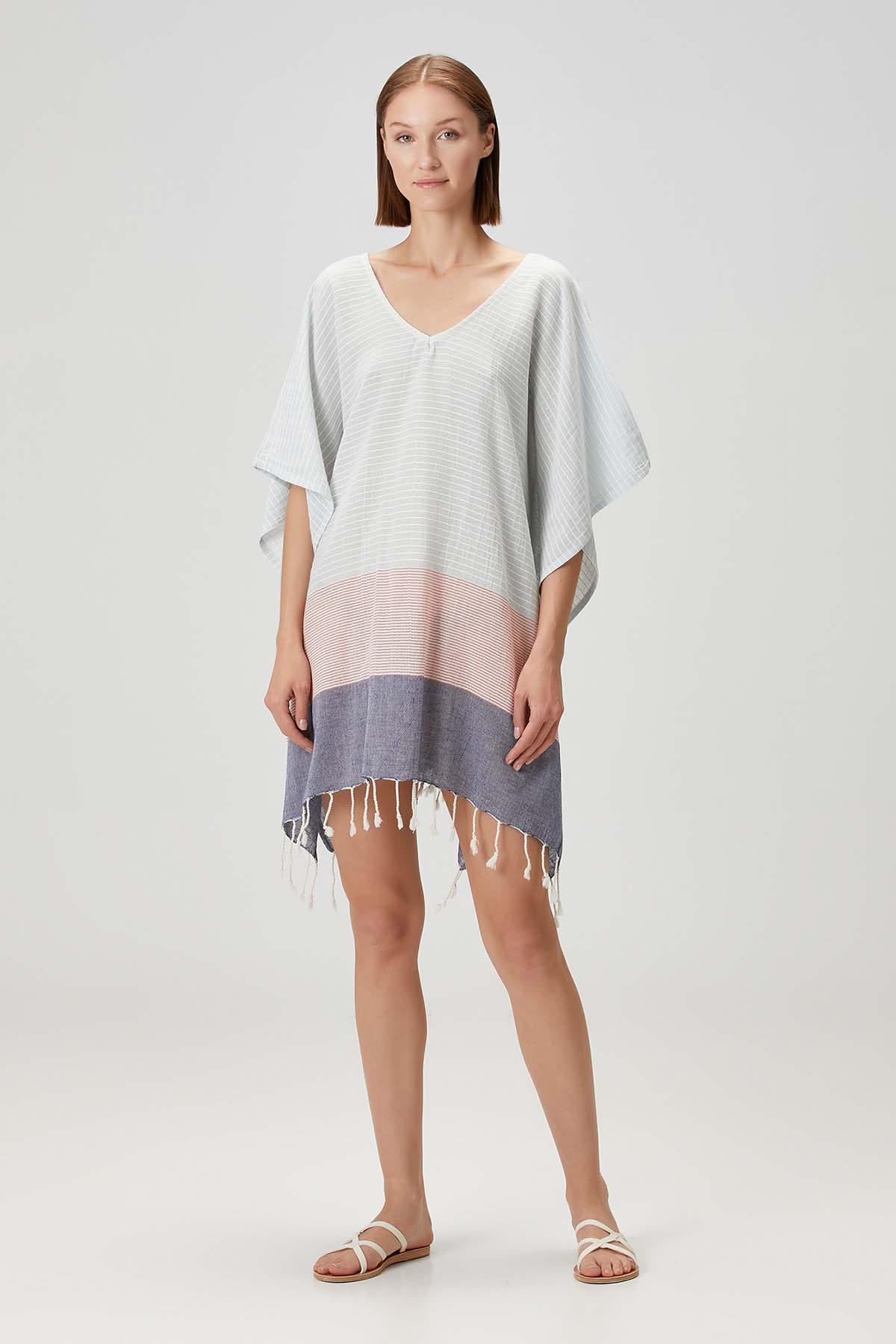 Abyss Cotton Voile Beach Kaftan Blue
