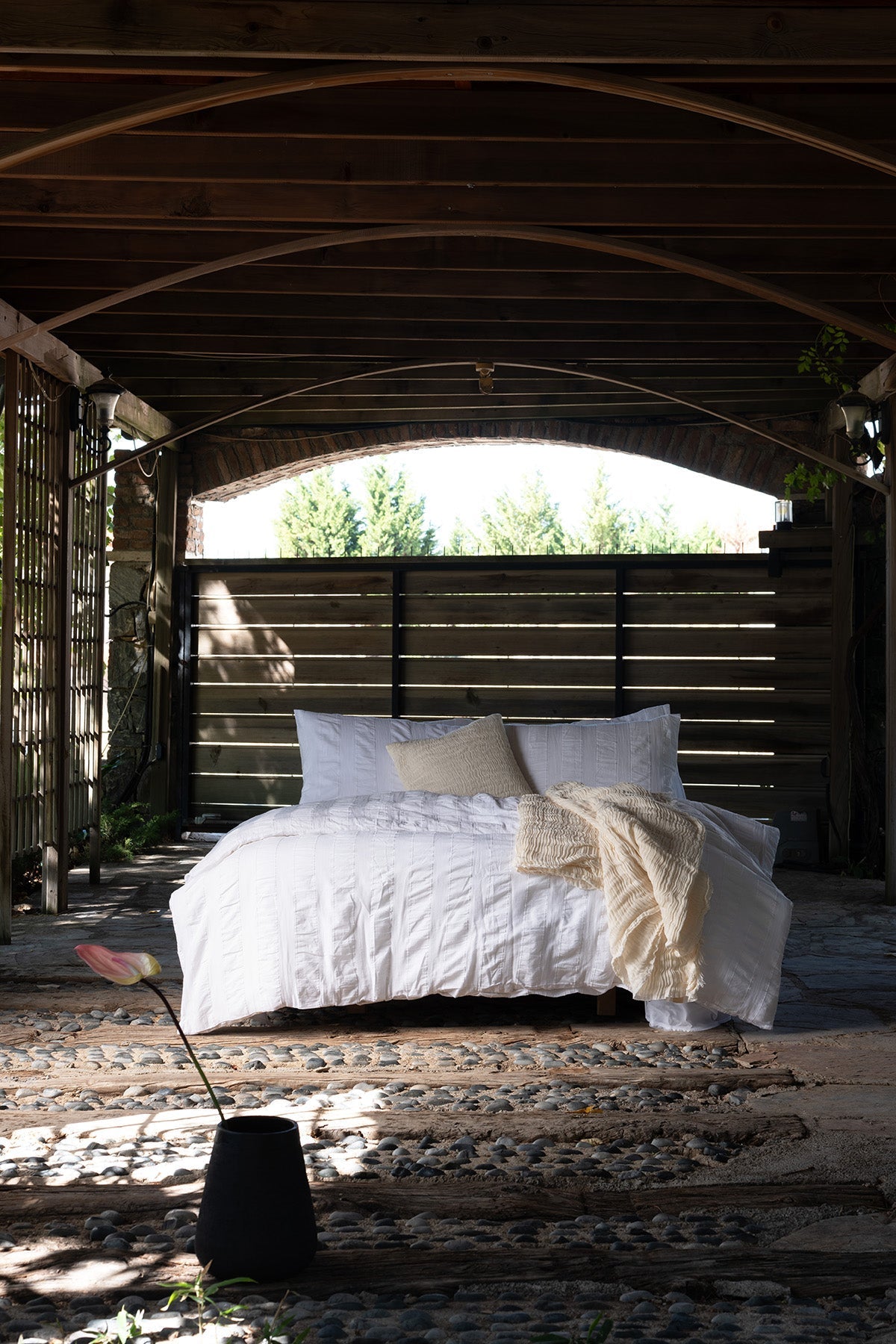 Agena Hemp Yatak Örtüsü Naturel