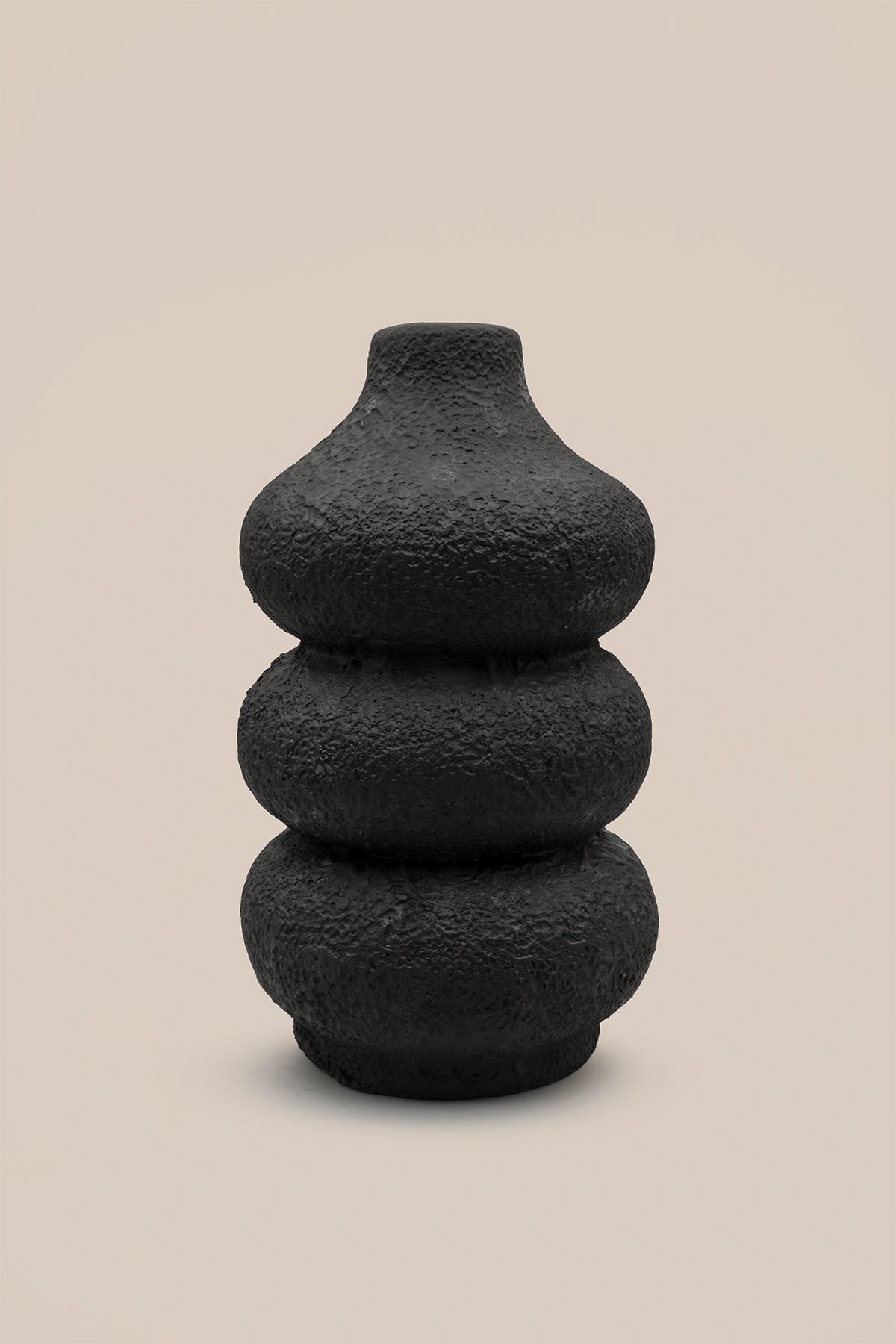 Aios  Sculptural Terracotta Vase Black