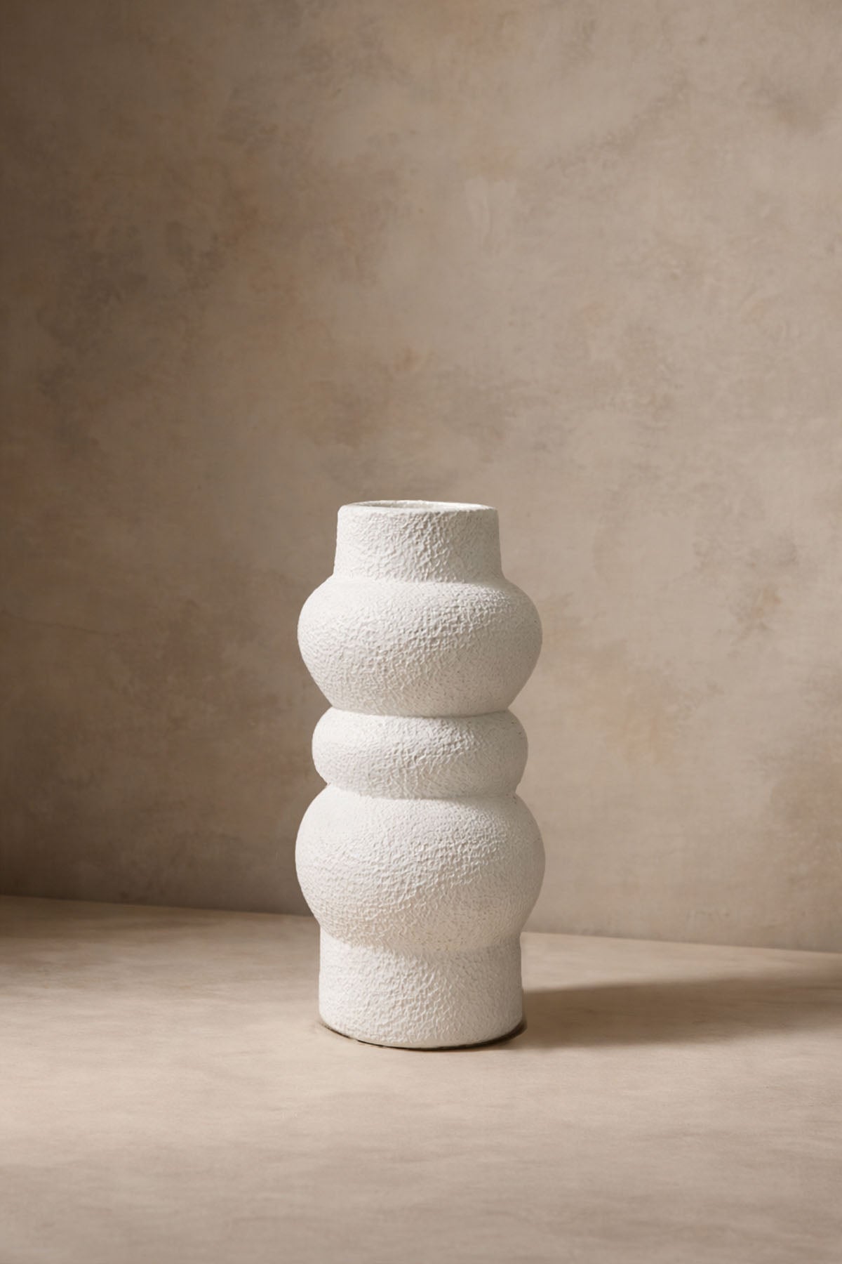 Aios  Sculptural Terracotta Vase White