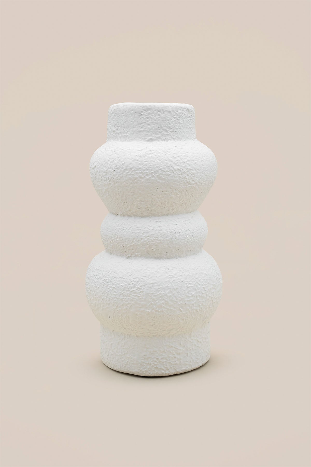 Aios  Sculptural Terracotta Vase White
