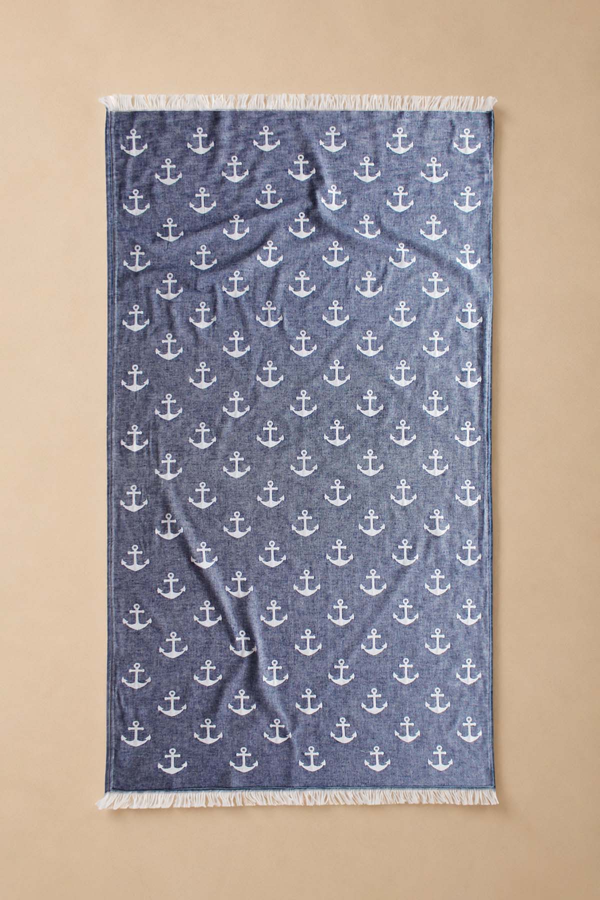 Anchor Jacquard Pestemal Turkish Towel w/ Carry Bag Large