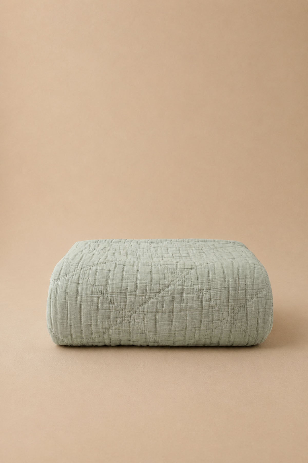 Atik Filled Jaquard Bed Cover Sage