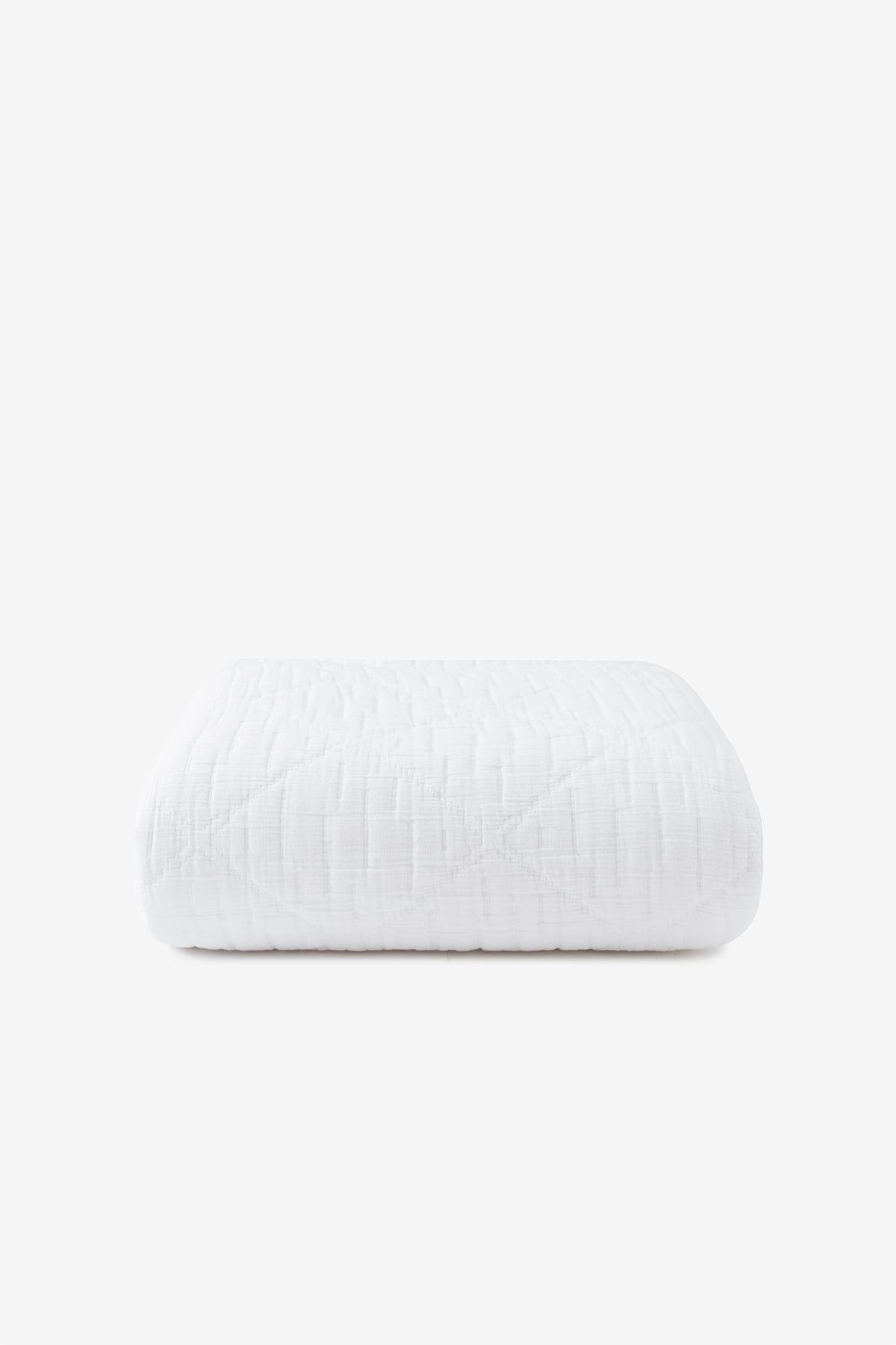 Atik Filled Jaquard Bed Cover White