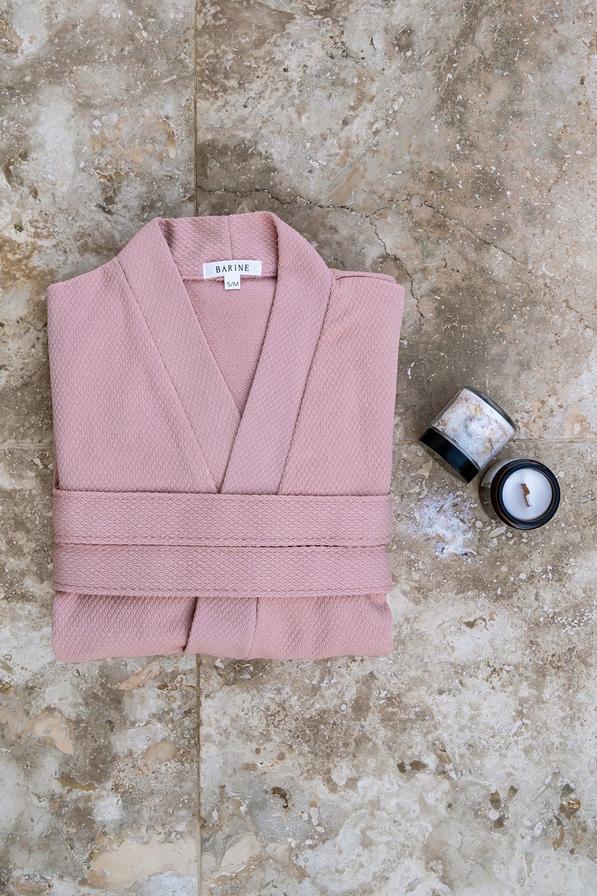 Baklava Bornoz Toz Pembe