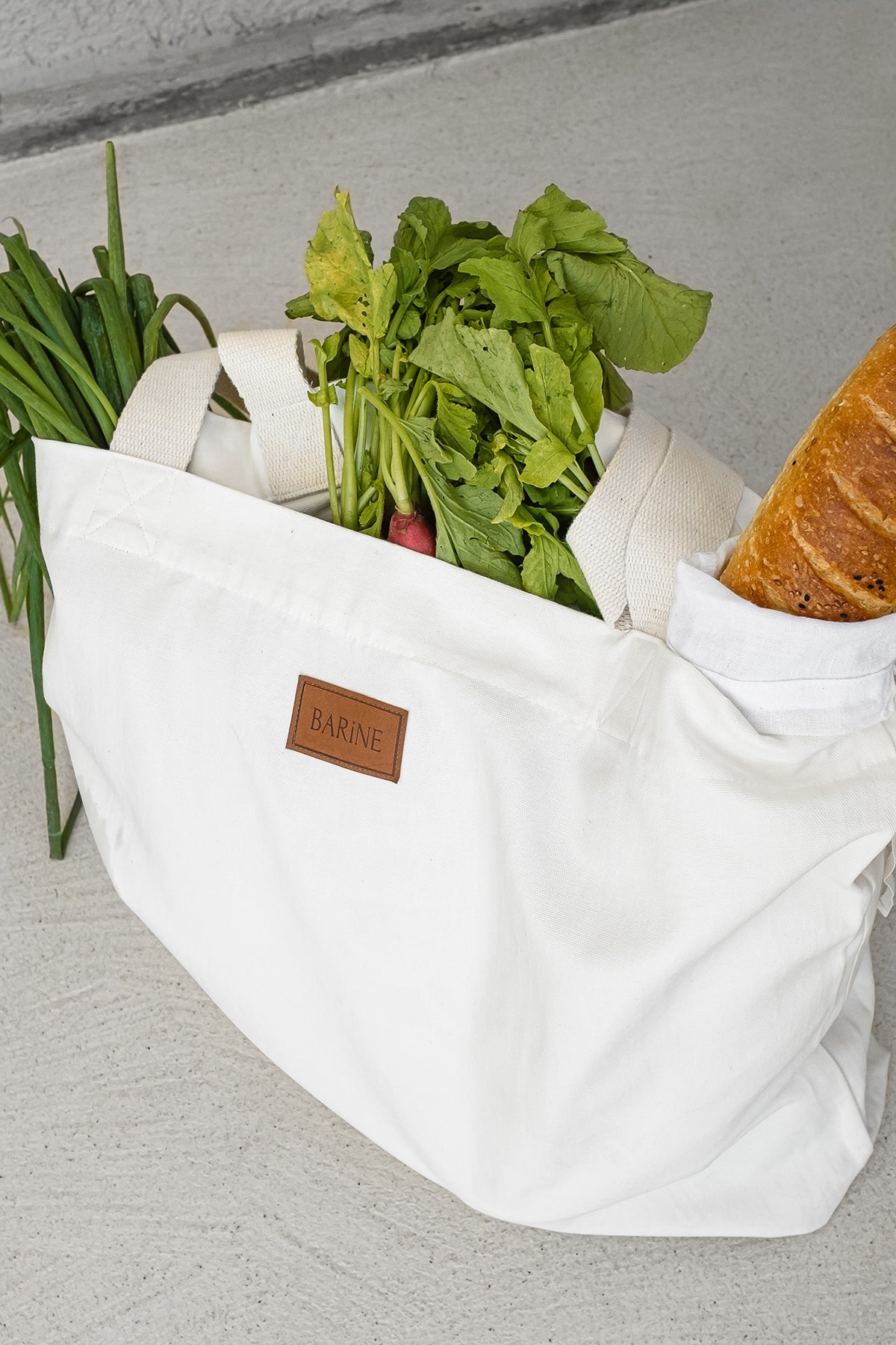 Barine Deri Etiketli Tote Bez Çanta