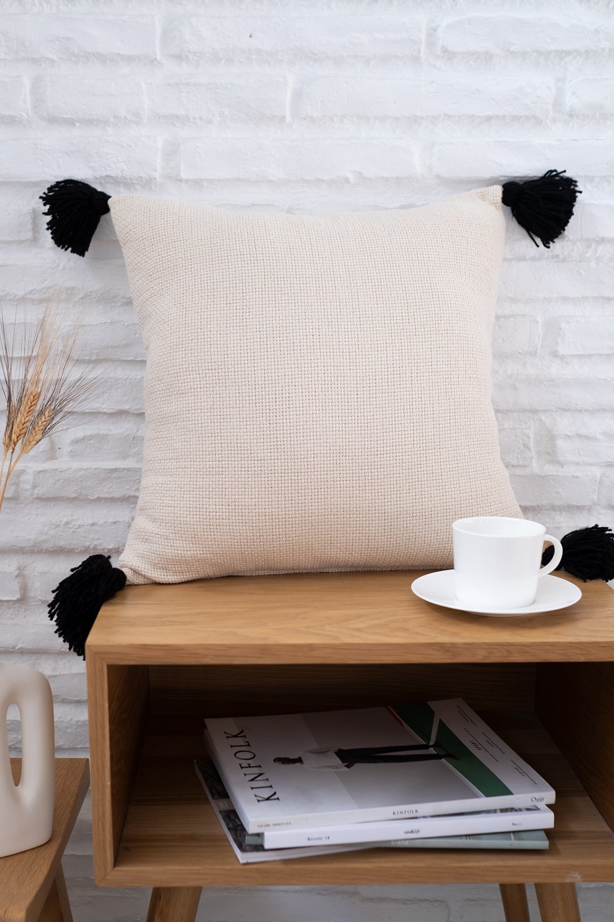 Basket Kırlent Kılıfı Ekru