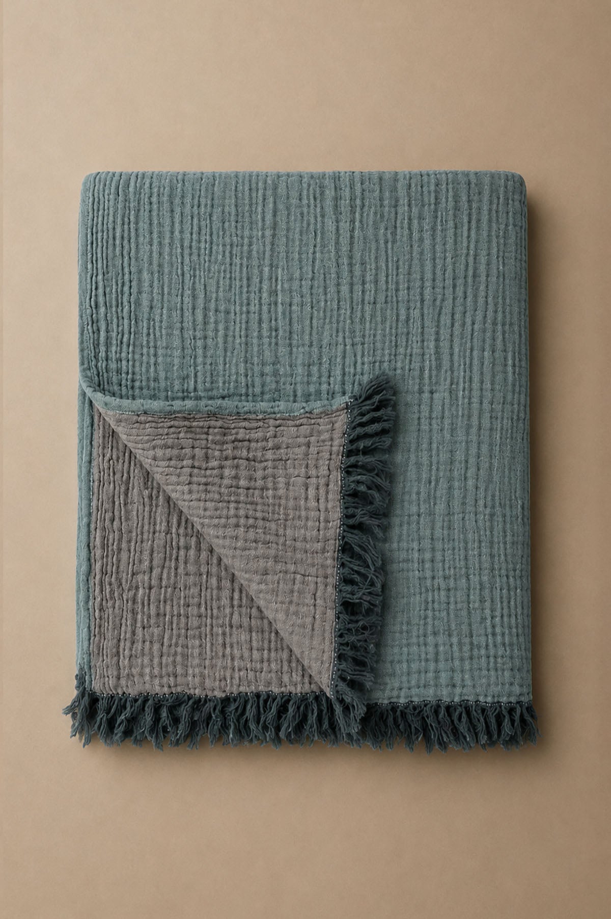 Cocoon Gauze Bed Cover Dark Green