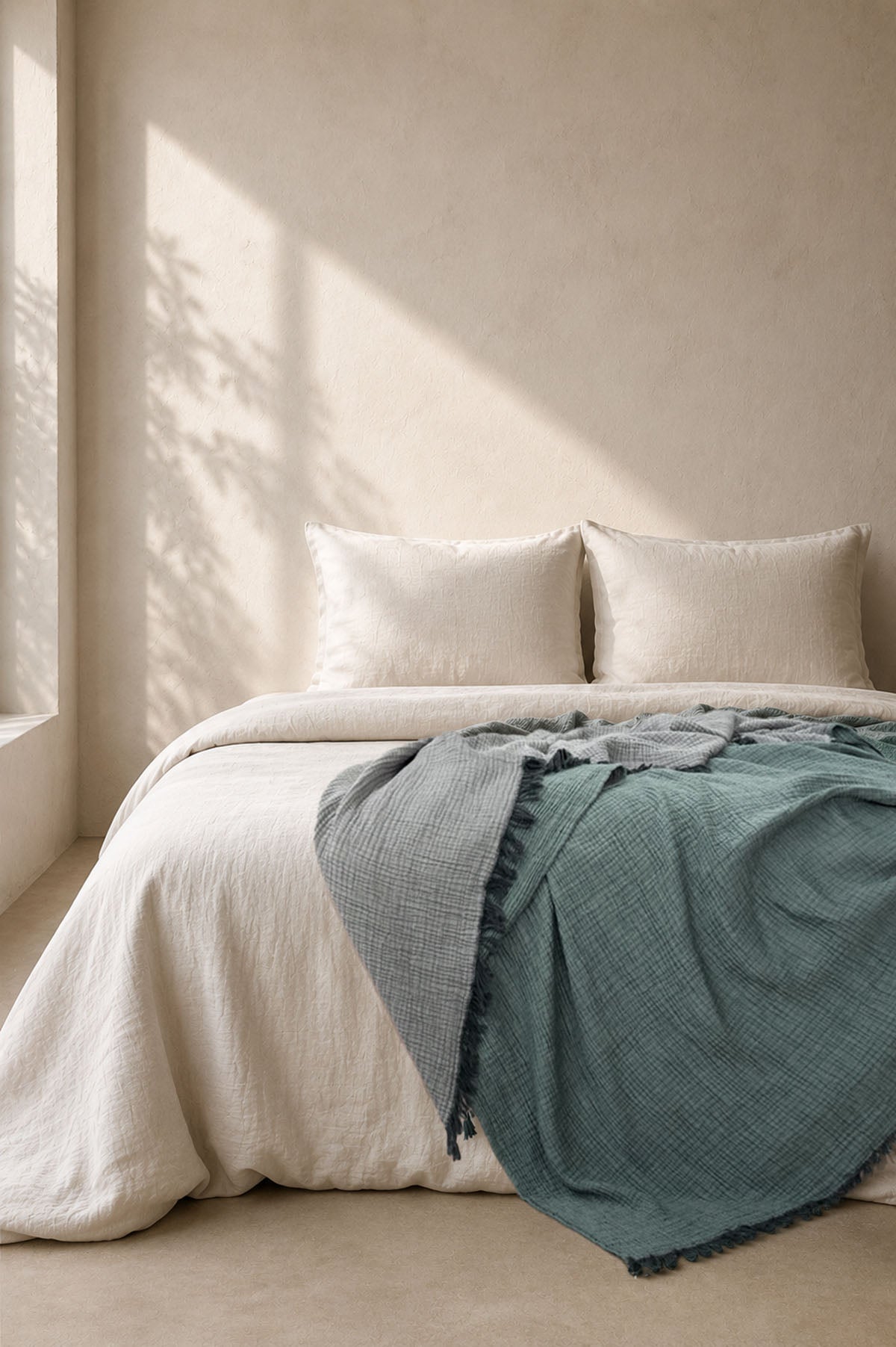 Cocoon Gauze Bed Cover Dark Green