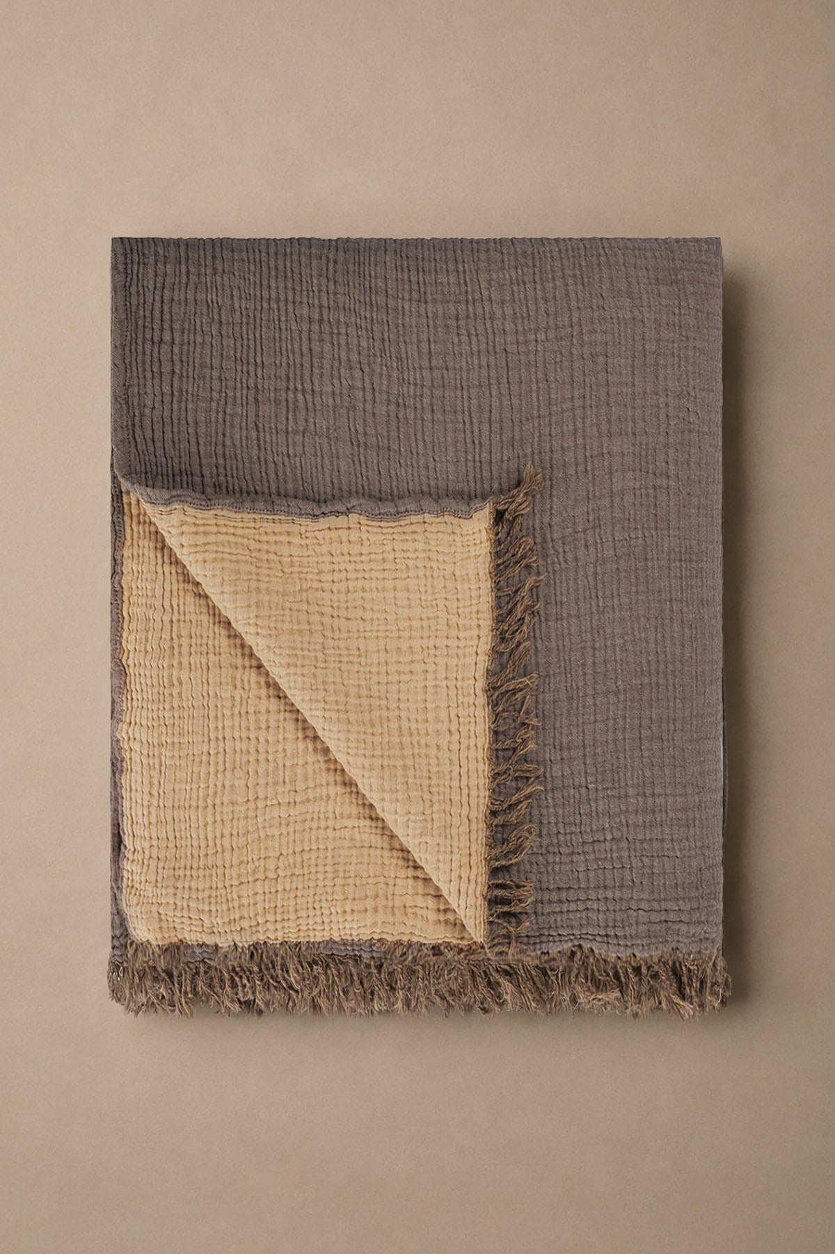 Cocoon Gauze Bed Cover Brown