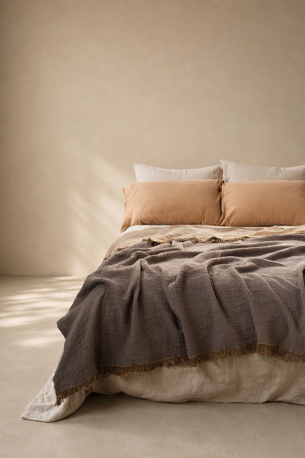 Cocoon Gauze Bed Cover Brown