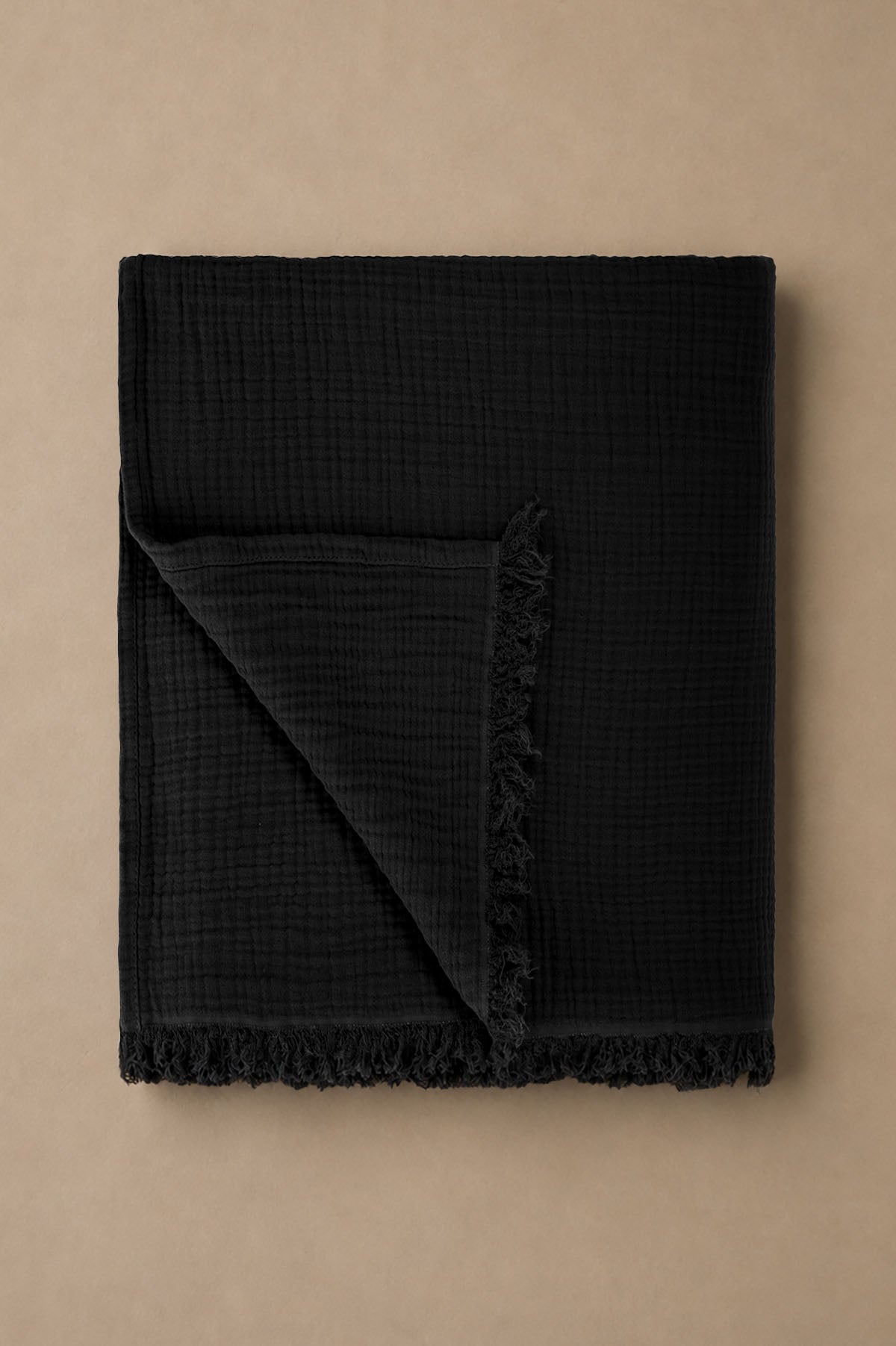 Cocoon Gauze Bed Cover Black