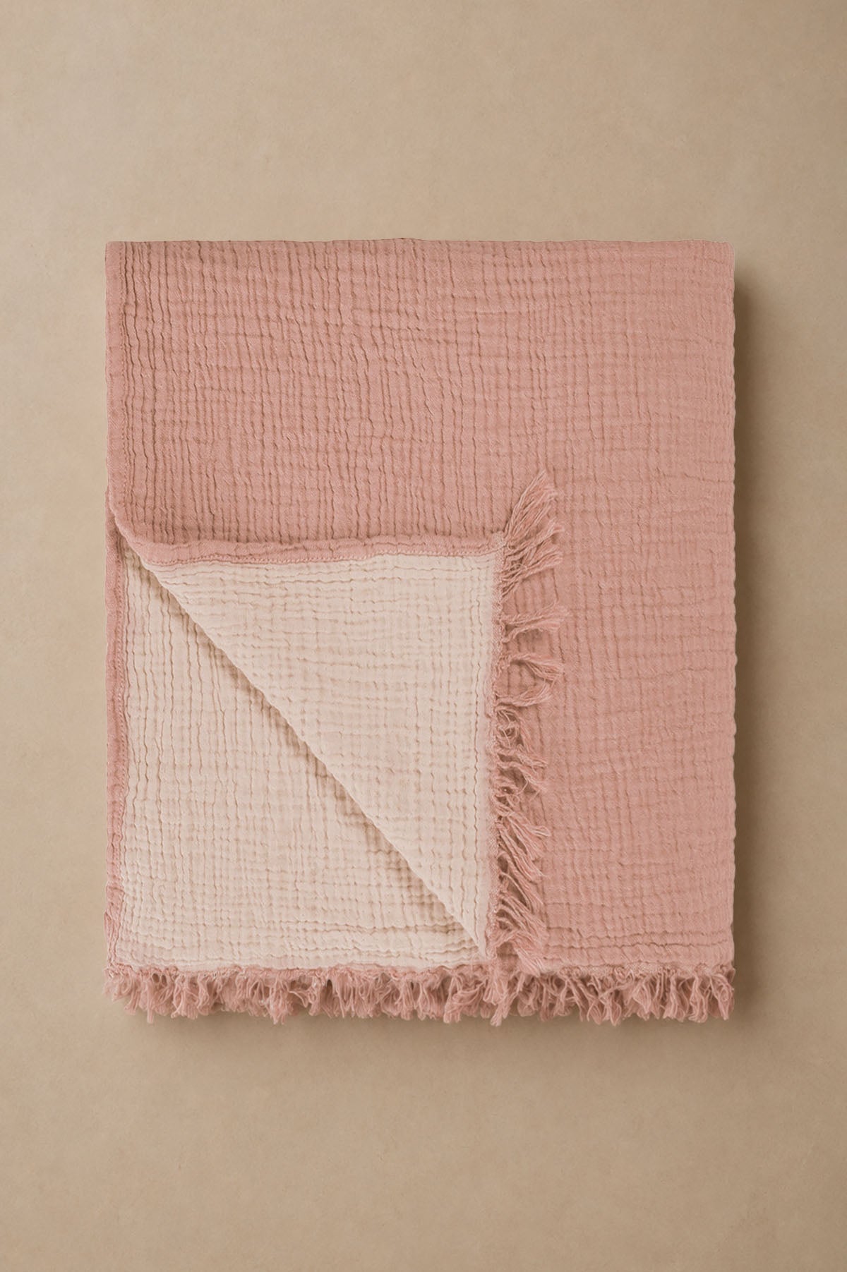 Cocoon Gauze Bed Cover Canyon Pink