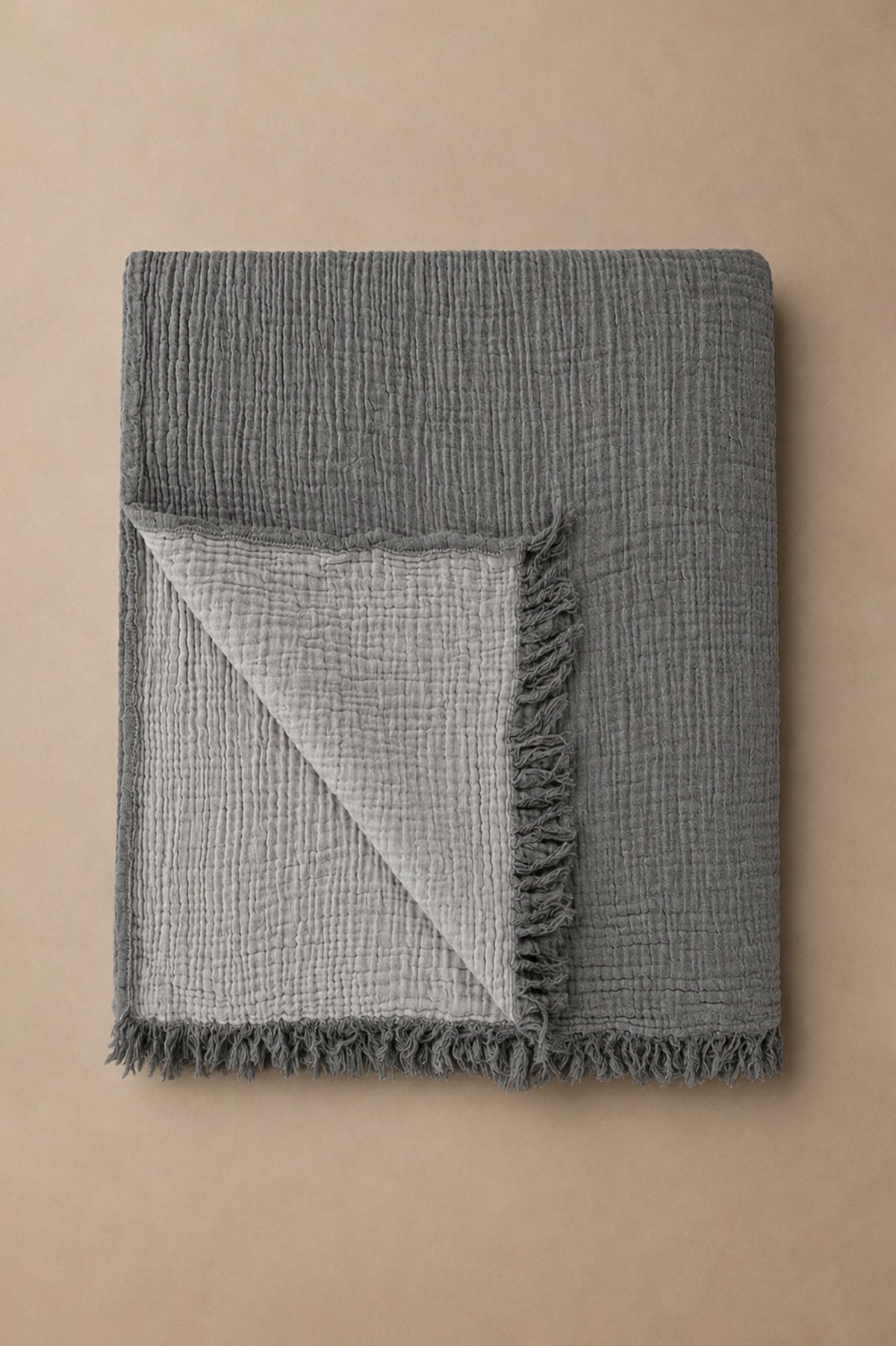 Cocoon Gauze Bed Cover Dark Grey