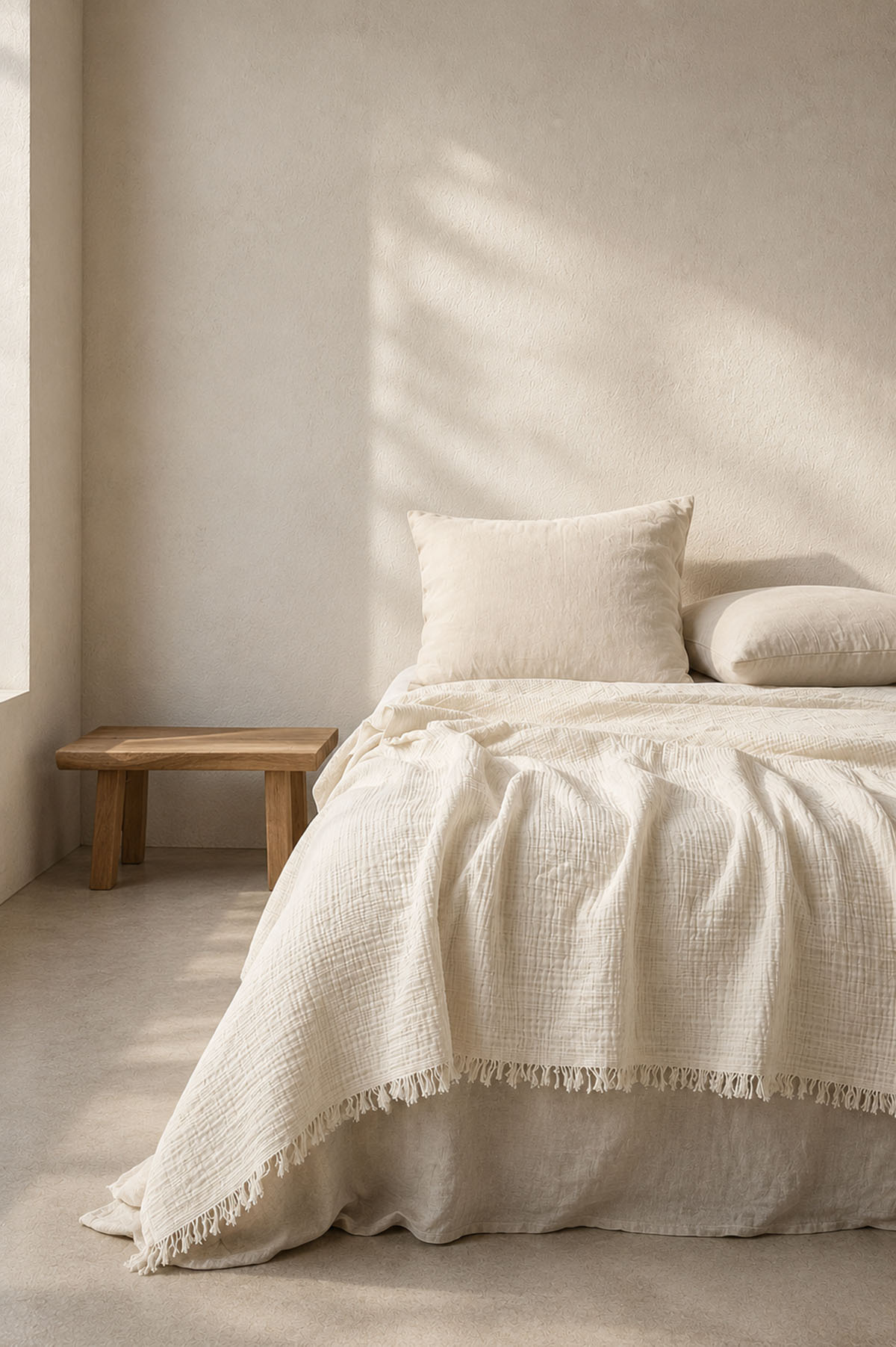 Cocoon Gauze Bed Cover Ecru