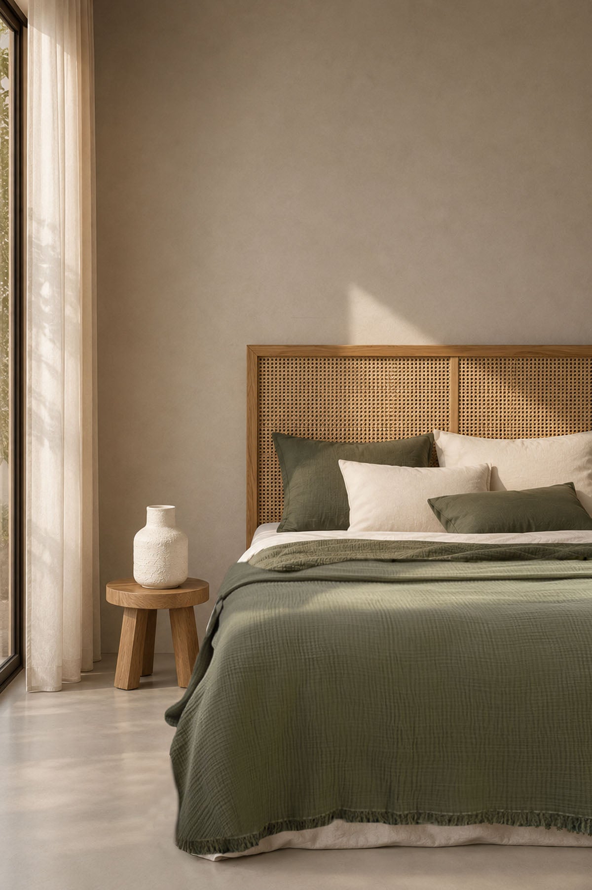 Cocoon Gauze Bed Cover Khaki