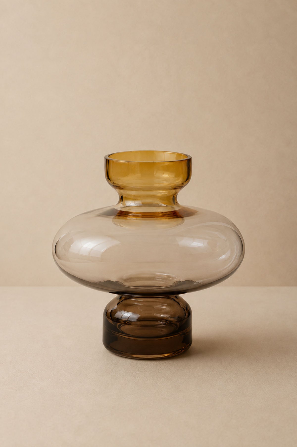 Colourful Stack Glass Vase Brown