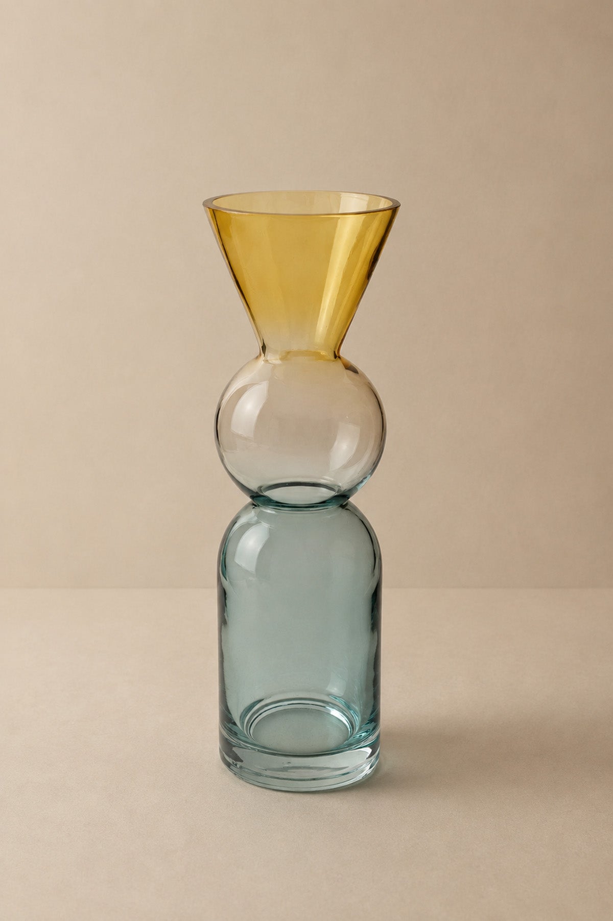 Colourful Stack Glass Vase Blue