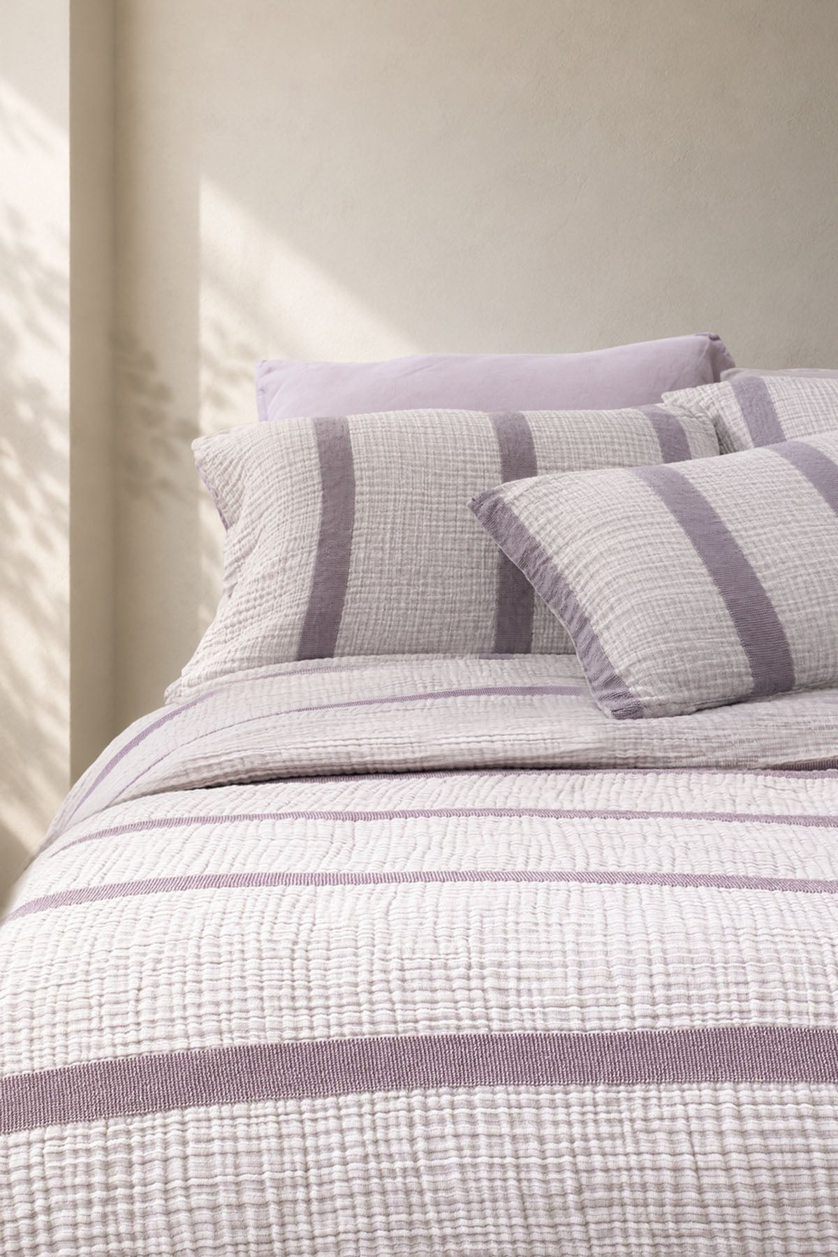 Corca Cotton Gauze Decor Pillowcase Set Of 2 Lilac