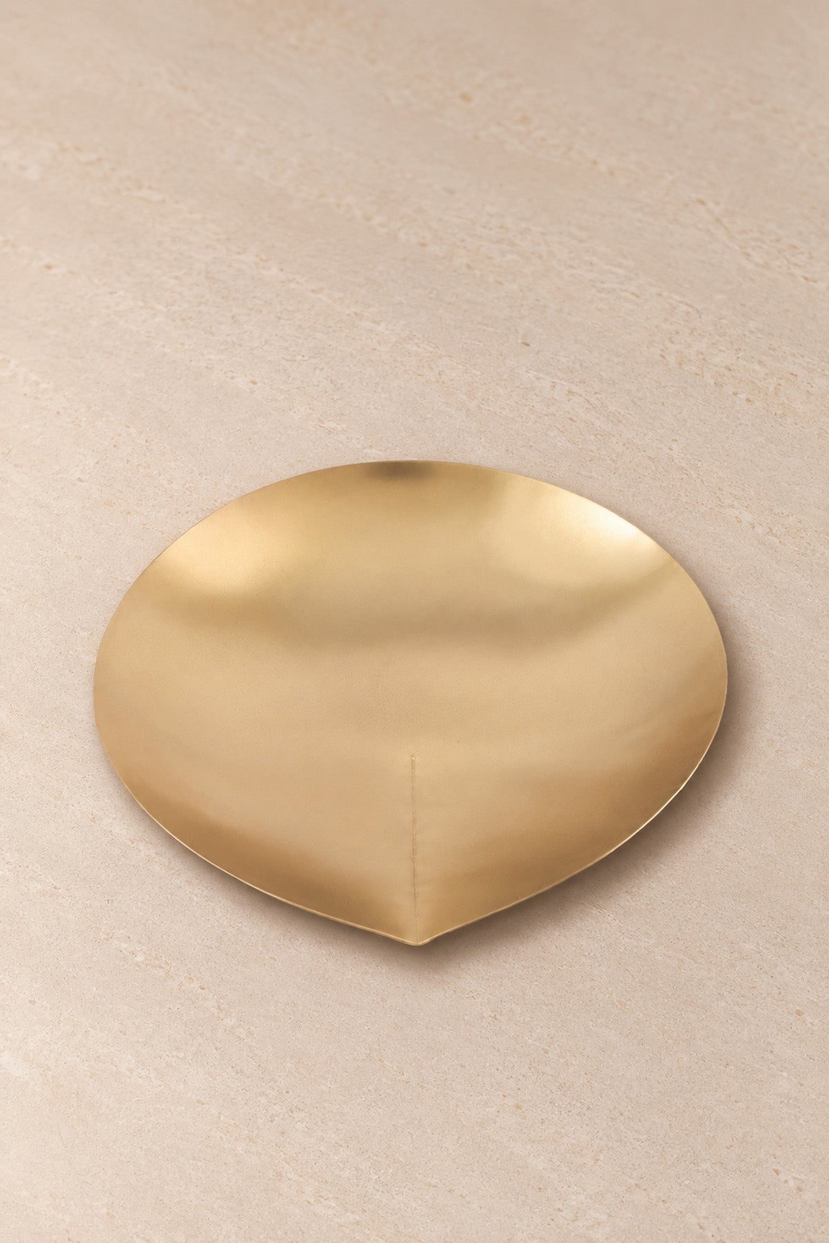 Crease Round Brass Decorative Object 21x20 cm