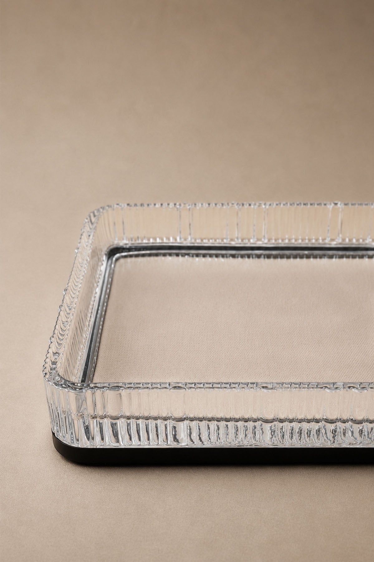 Crystal Patterned Clear Glass Bath Tray