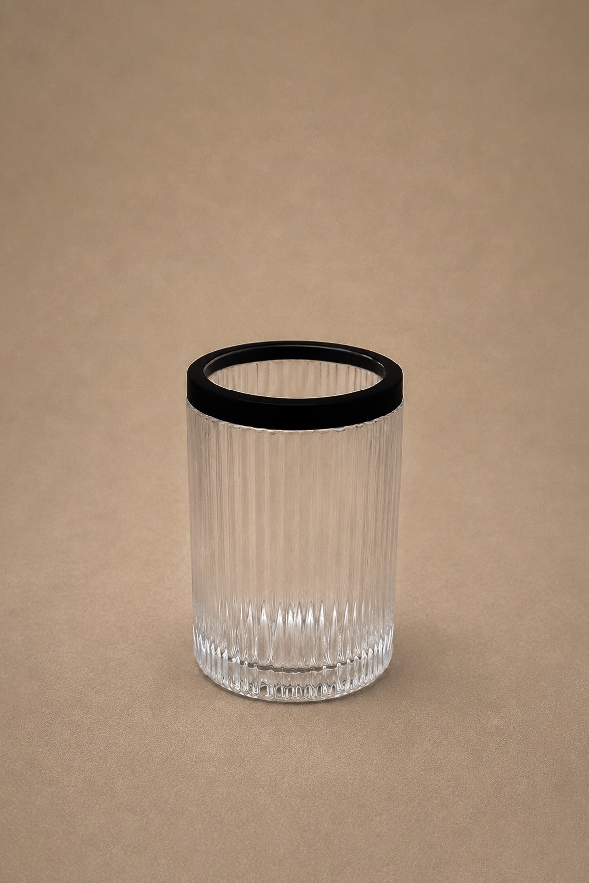 Crystal Patterned Clear Glass Tumbler, Toothbrush Holder